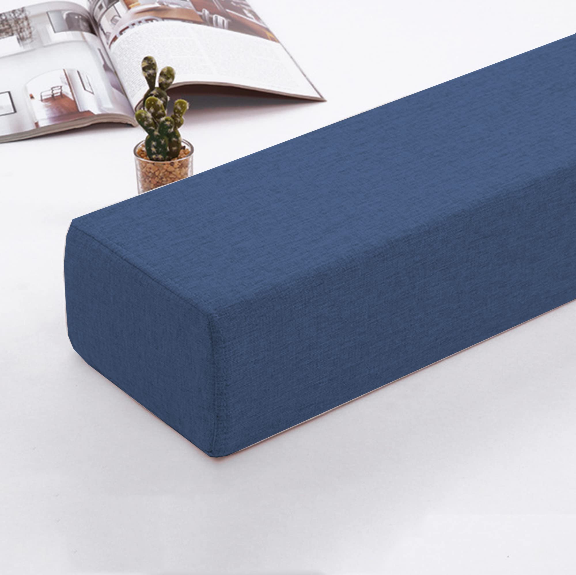 Rectangle Bolster Long Armrest Cushion, Mattress Connector Close The Gap, Custom Size Headboard Pillow Armrest Pillow for Double Beds/Wall Side Between Seam,Blue2