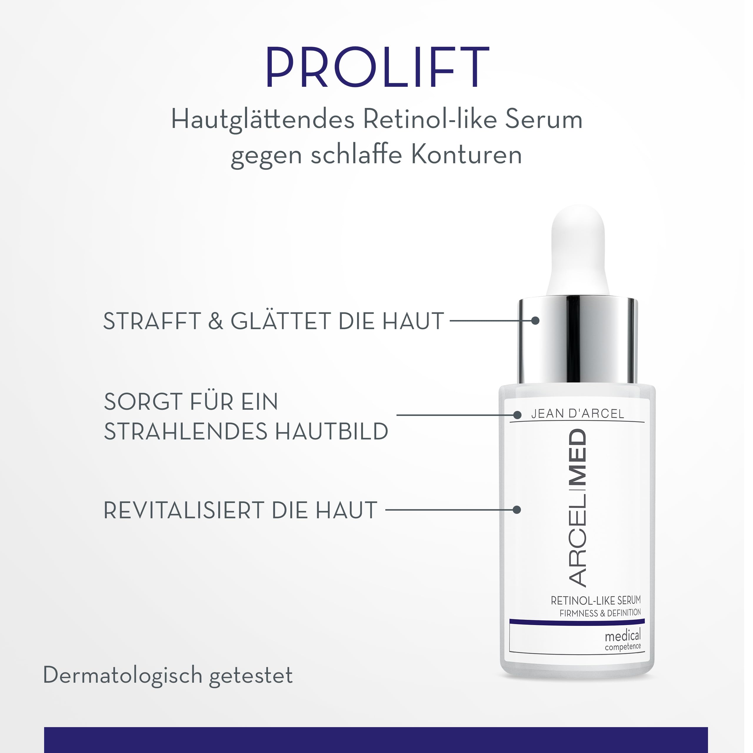 JEAN D'ARCEL ARCELMED Straffendes Retinol-like Serum 30 ml - Glättet & strafft die Haut - belebt müde & fahle Haut - mit Bakuchiol