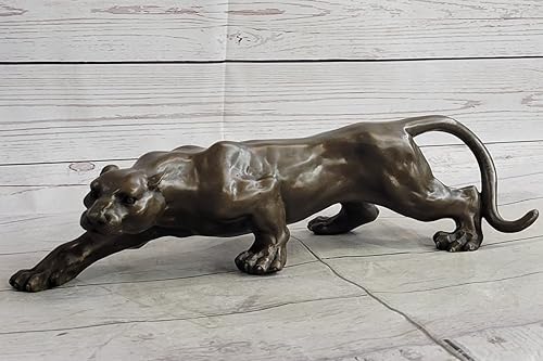 Miniatura 3 de Figura de estatua de bronce fundido en caliente de Jaguar Panther Leopard Cougar Mountain Lion de bronce fundido en caliente, decoración de regalo