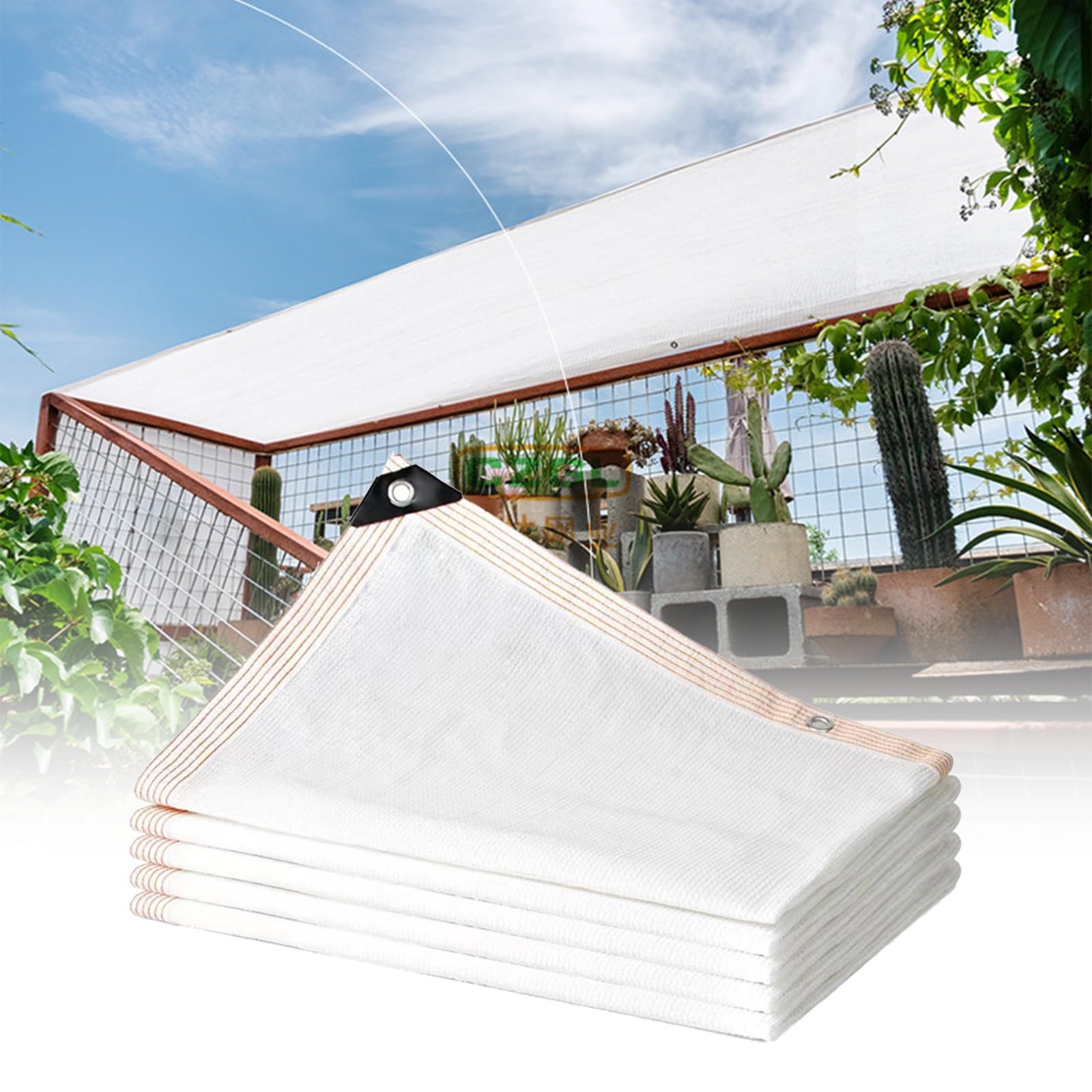 White Shade Cloth Cover 19.7X19.7FT 26X39.4FT 36X45.9FT 49.2X49.2FT 90% Shading Sun Shade Net for Plants Cover, Greenhouse, Patio, Chicken Coop, Tomatoes (Size : 9.9x19.7ft)