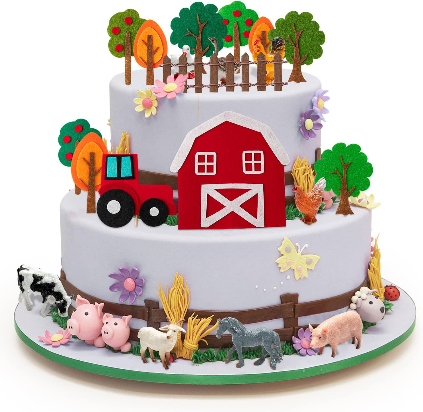 EGuangwiua 27Pcs Farm Animals Birthday Cake Topper Decorations Mini  Barnyard Animals Barn Cow Sheep Cake Topper Decor for Boys Girls Farm  Animals