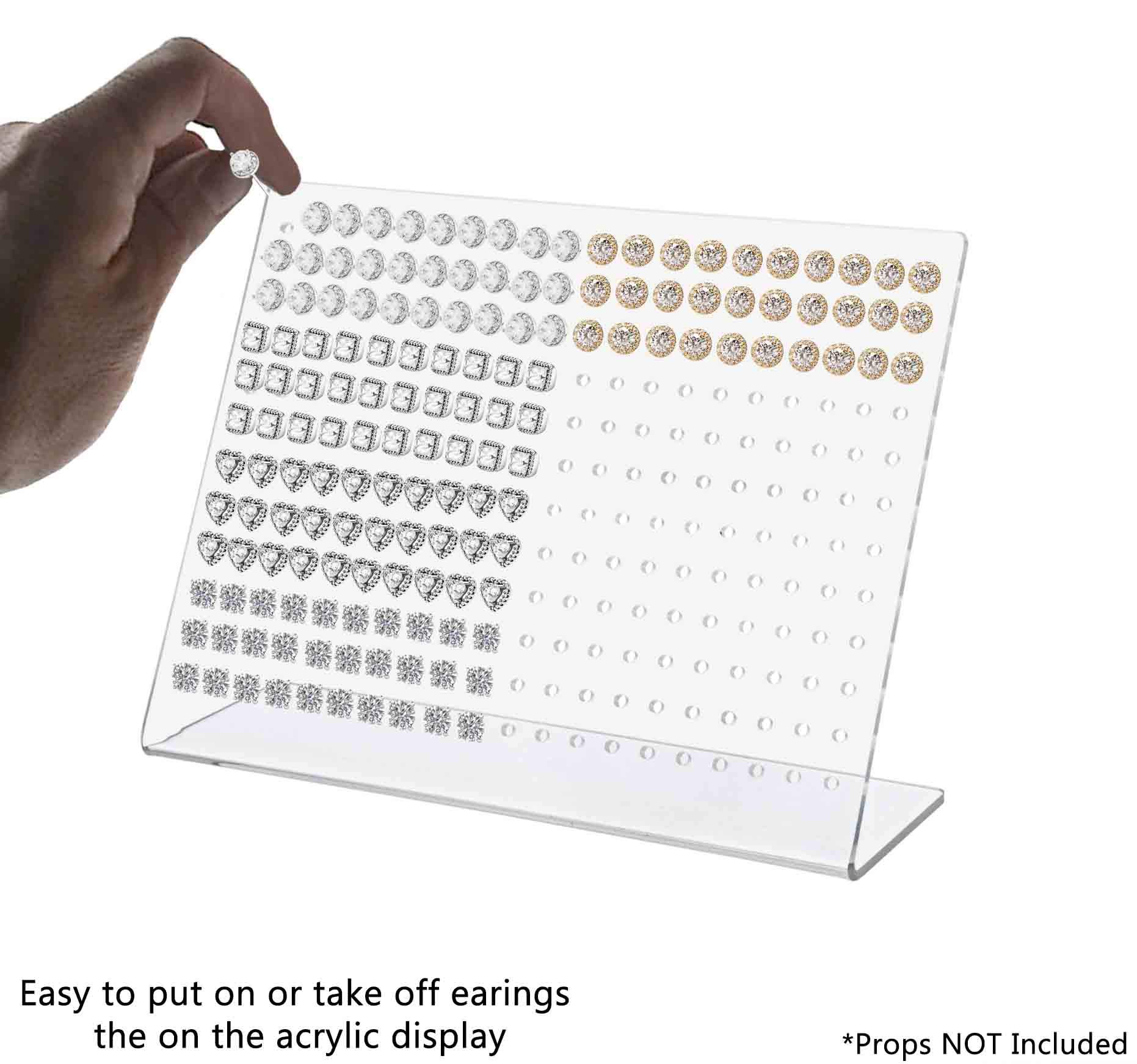 Marketing Holders Earring Display Stand Holds 120 Pair Slant Back Clear Acrylic for Hoops Studs or Dangles Jewelry Retailers Fashion Boutiques Personal Use Department Stores Sleek Contemporary