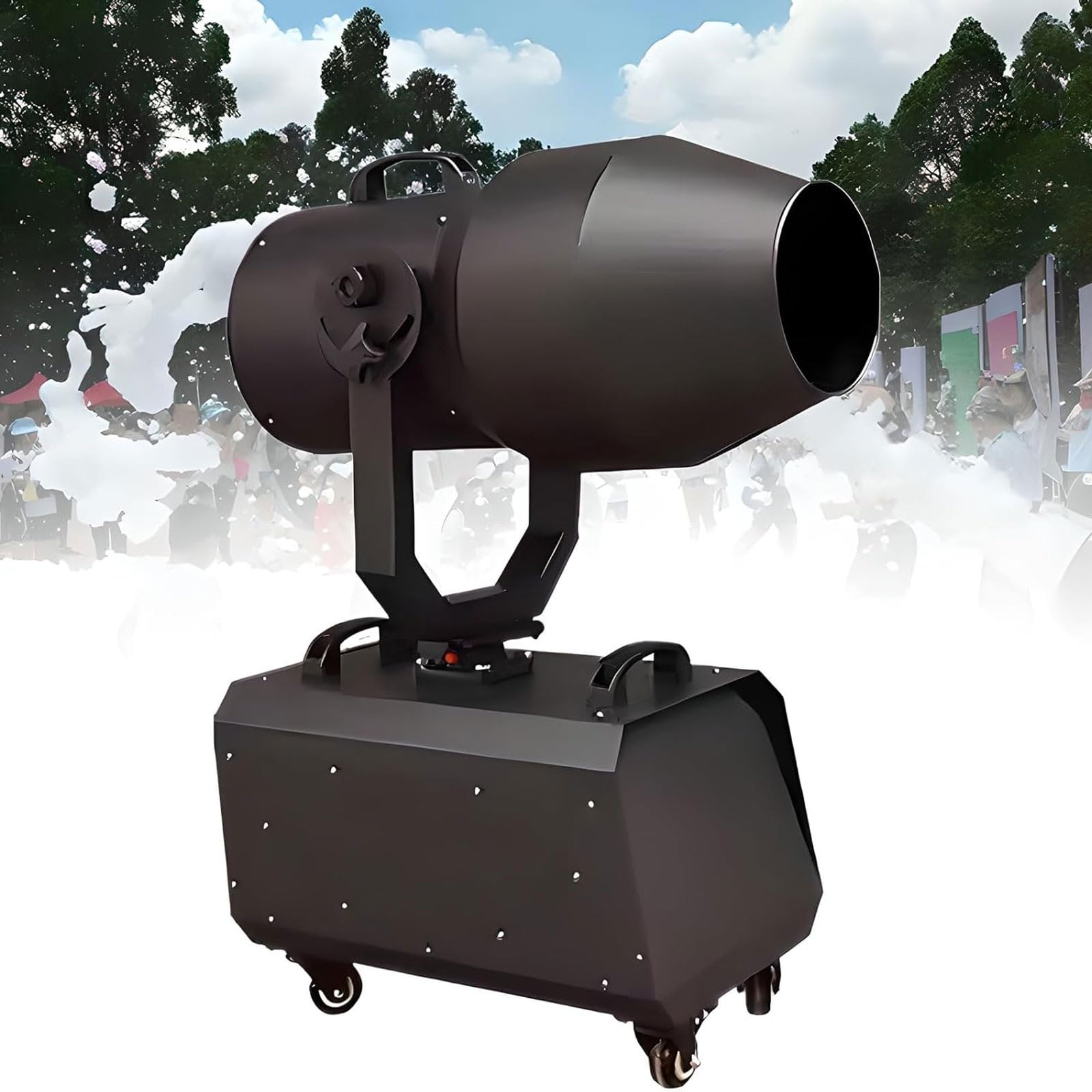 Machine à mousse professionnelle 2000 W pour fêtes en plein air, couverture de 60 m², tête secouante, distance de 6 à 8 m, idéale pour les événements estivaux