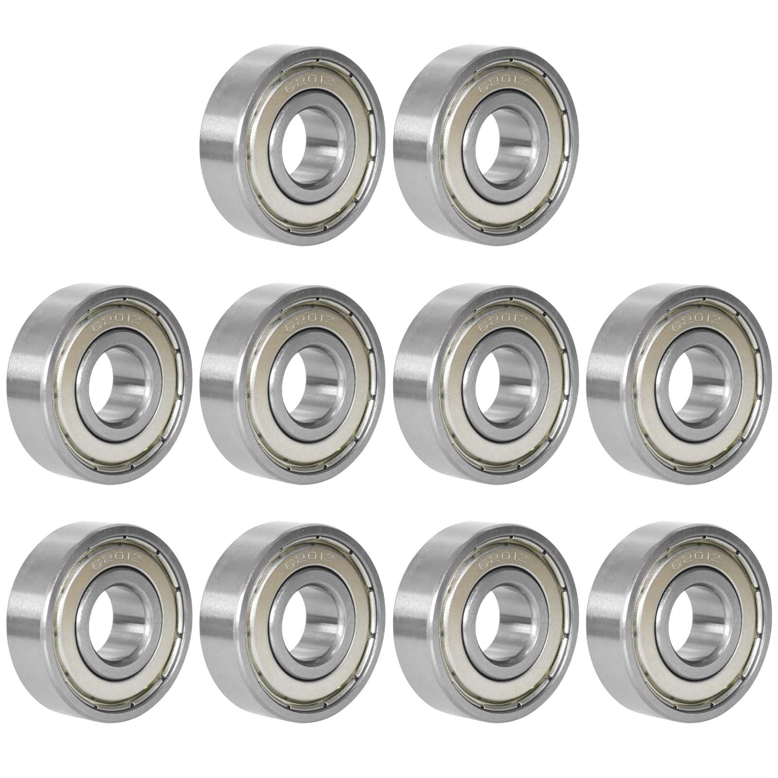 10 sztuk łożysk kulkowych 6201zz, łożysko kulkowe, metalowe mini łożyska, łyżworolki longboard rolki, miniaturowe łożyska kulkowe rowkowe (6201zz12 x 32 x 10 mm)