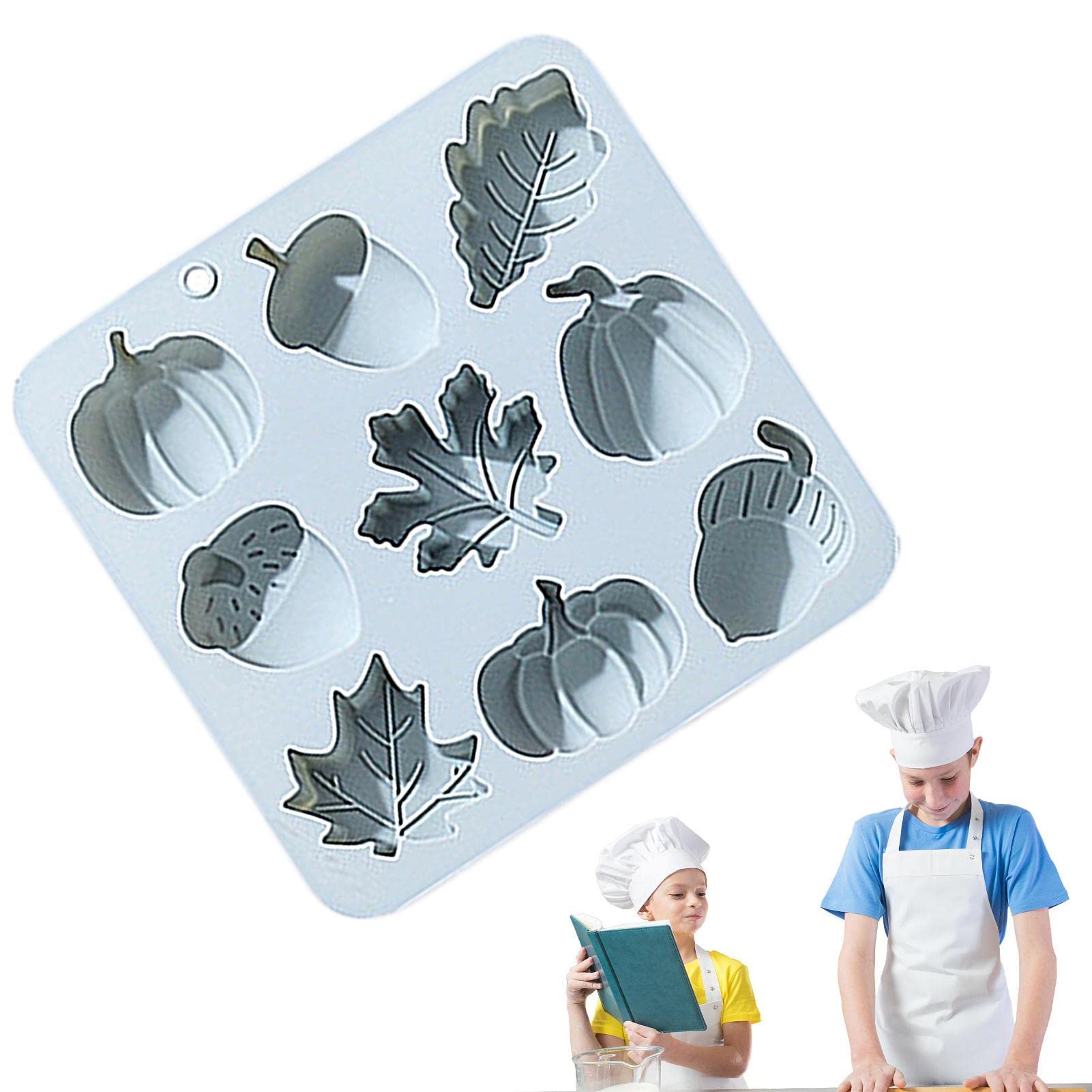 2 Stück 3D Frucht-Formen Aus Silikon - Ahornblatt & Kürbis Backformen Für Schokolade