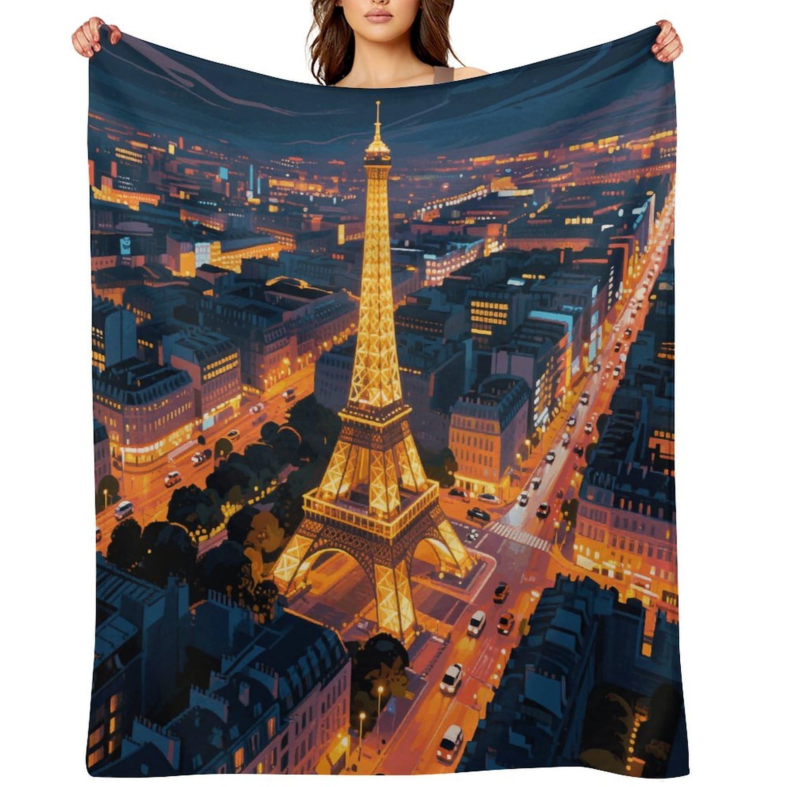 Eiffel Tower Throw Blanket for Couch and Bed Super Soft Warm Lightweight Throw Blankets Cozy Fuzzy Flannel Blanket Personalized Decorative Blankets for Sofa Decor 30"x40"