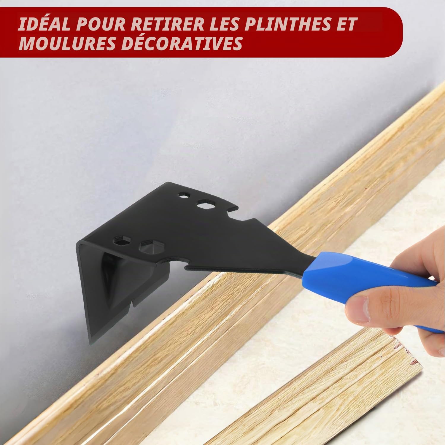 Outil de retrait de garniture Twilight Garage, barre de levier multi-outils robuste pour enlever les moulures, garnitures de sol en bois, plinthes, revêtements de porte, carreaux, extraction de clous