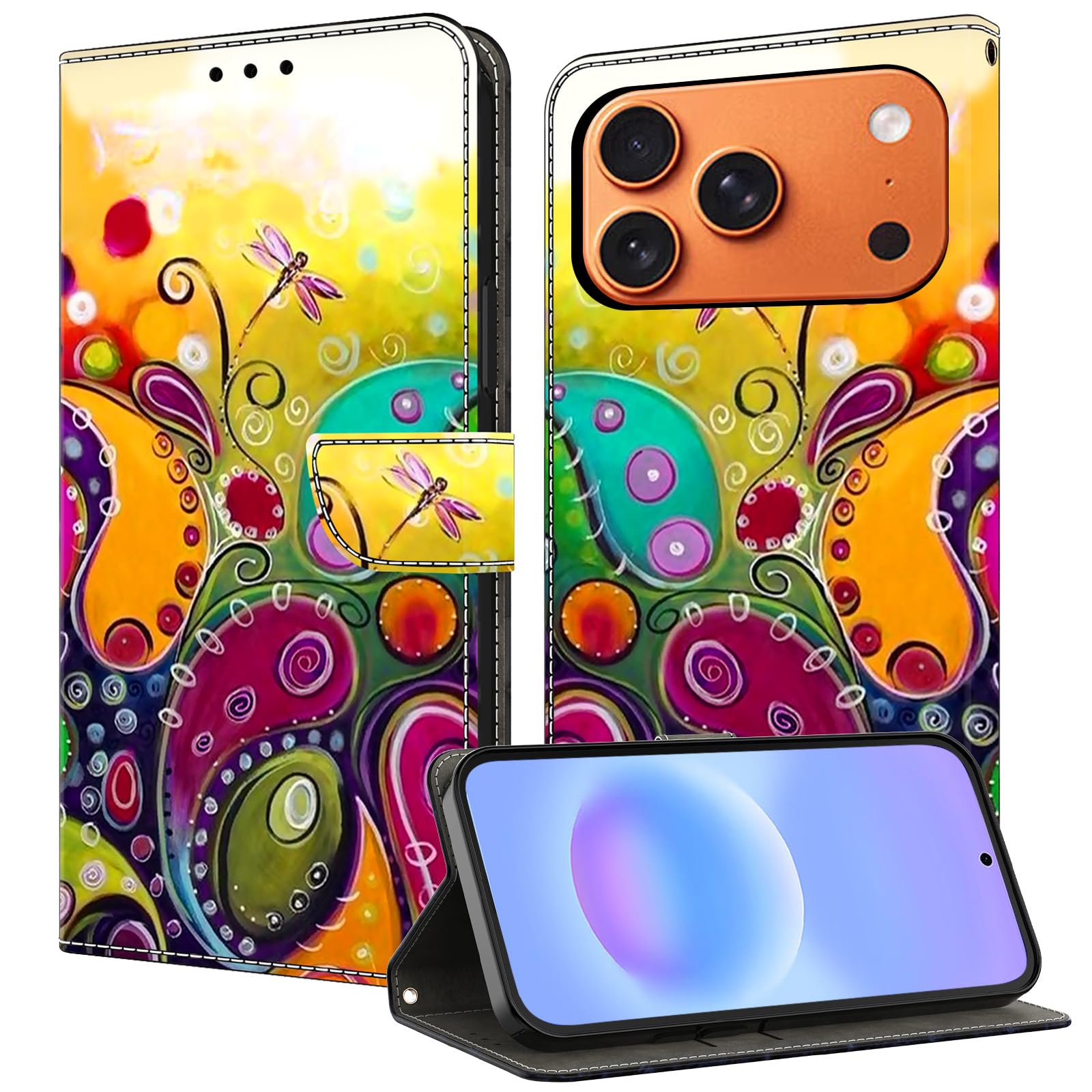 TUOLISG Handyhülle für iPhone 17 Hülle,Premium Lederhülle Fa
