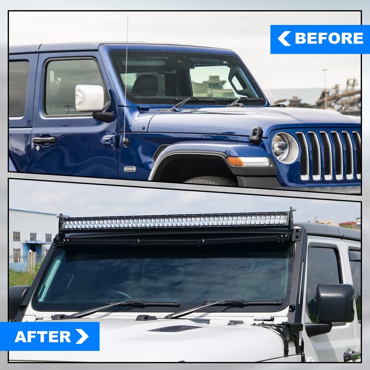 ROXX A-Pillar LED Light Bar Mount Brackets 2PCS Fit for 2018-2026 Jeep Wrangler JL (excl. of 4XE & Mojave Version), 2019-2026 Jeep Gladiator JT (excl. of Mojave Version) Light Mount Brackets