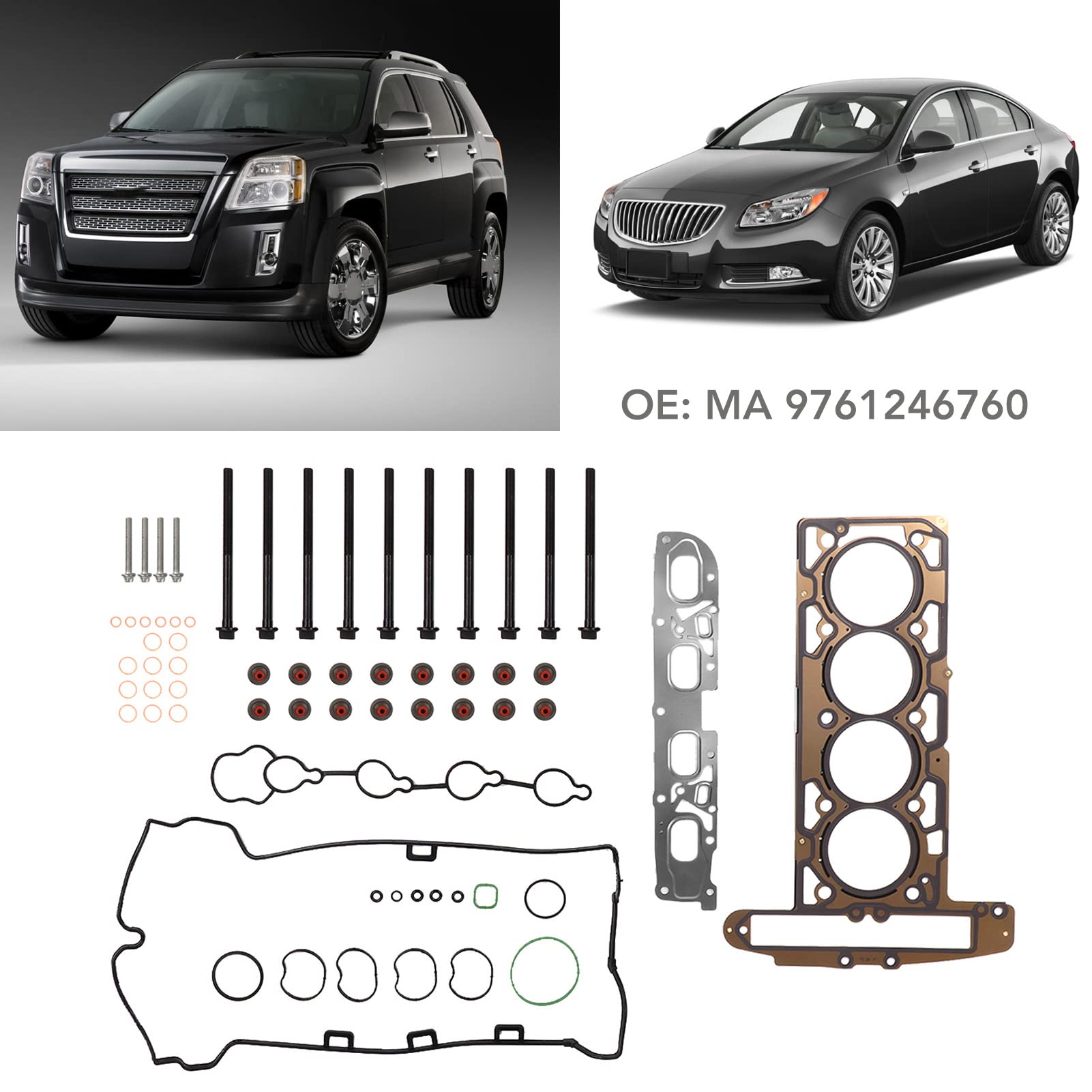 de Motor 64 Uds. Kit de Pernos de Junta de Culata de Motor Ma 9761246760 Reemplazo para Verano 2.4L