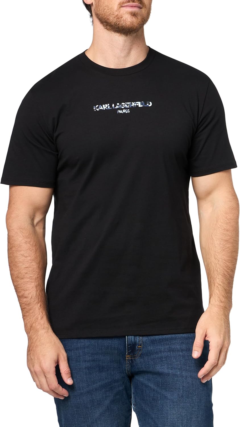 Karl Lagerfeld Men's Pullover Short Sleeve Camoflague T-Shirt