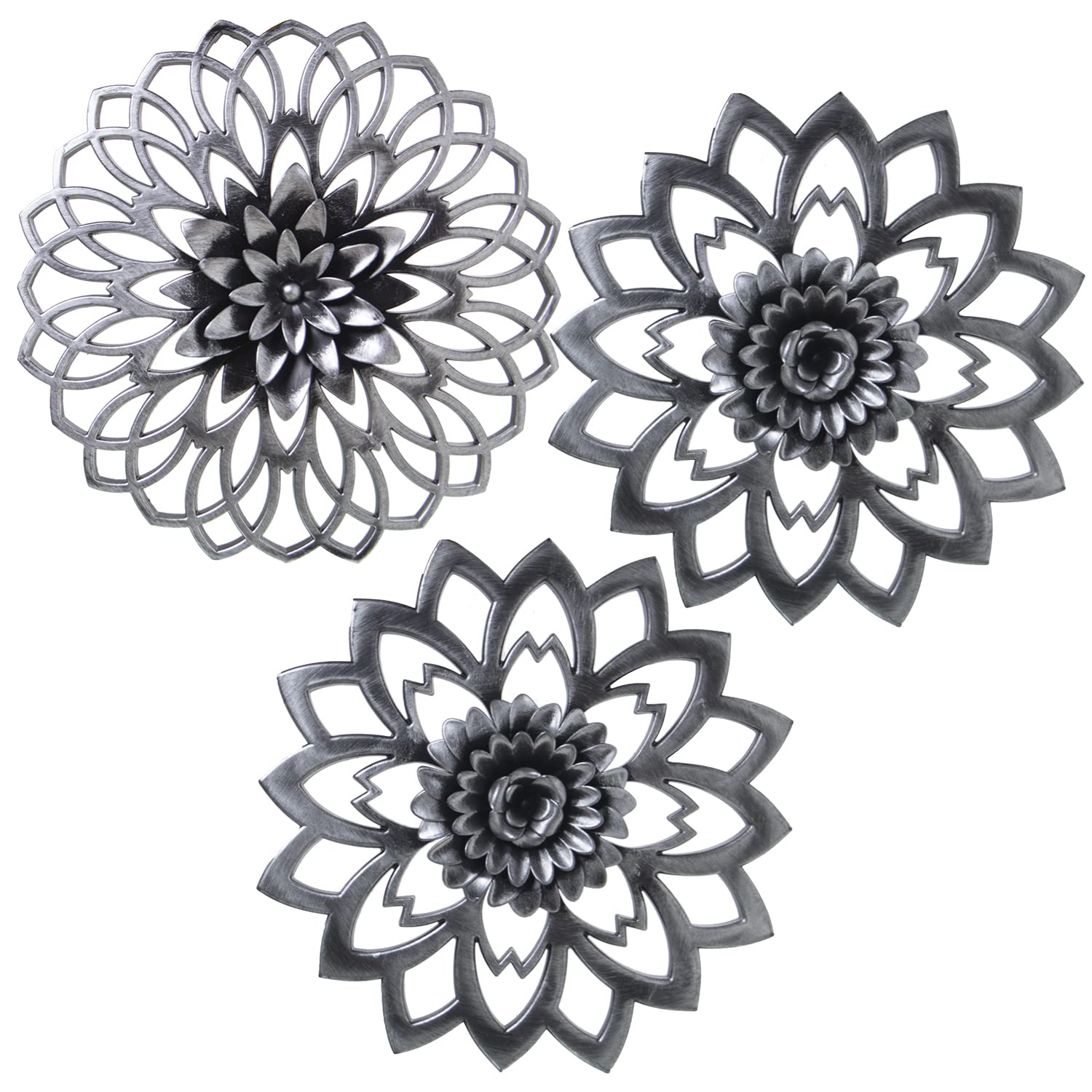 Adornos de paroi en mélamine argentée lot de 3 suspensions de 25cm pour salon