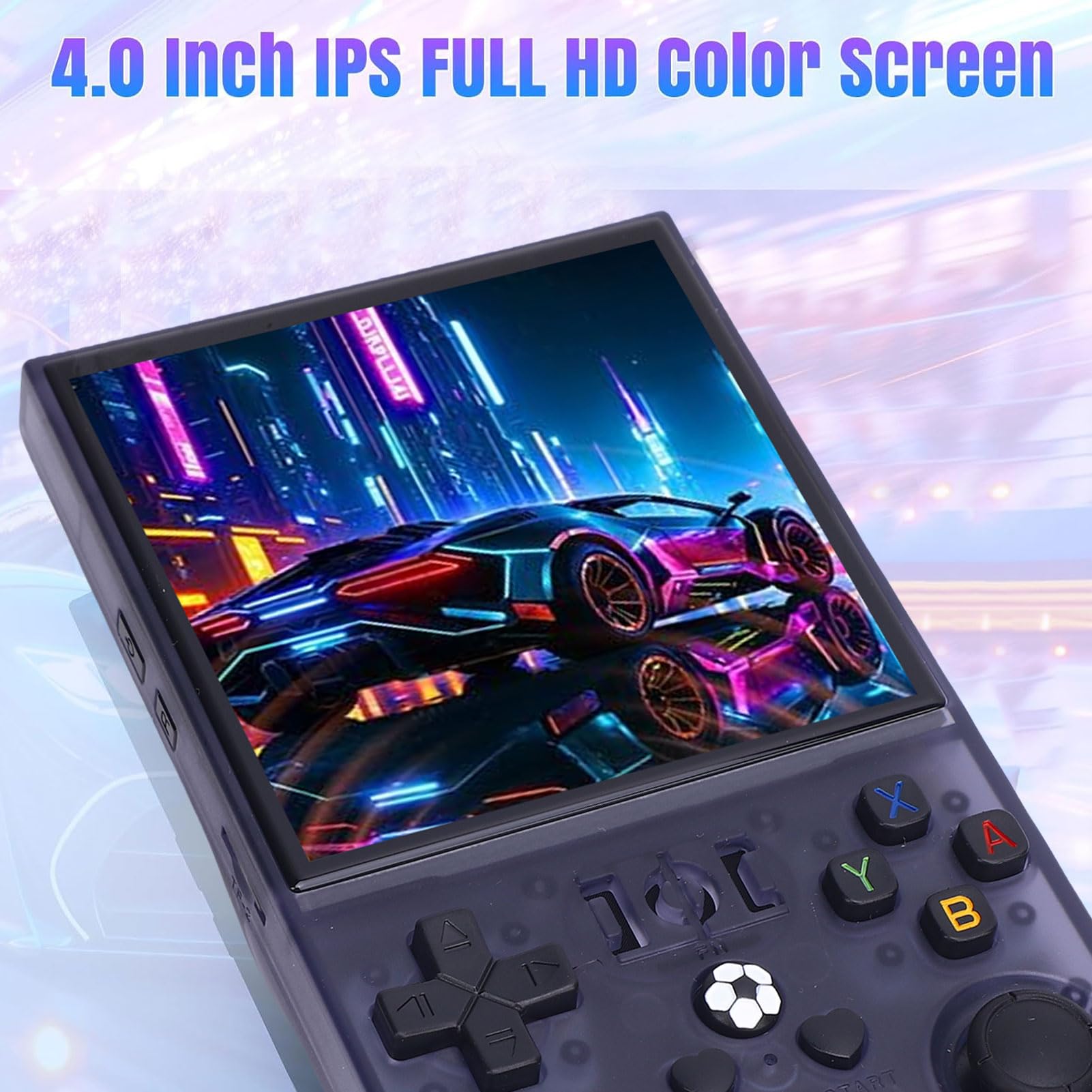 Tonysa Konsola Gier Ręczna, Przenośna Konsola do Gier Retro, Półprzezroczyste Szary, Ekran 4 Cale 720x720, Podwójne Joysticks 4000 MAh do Podróży (128G)