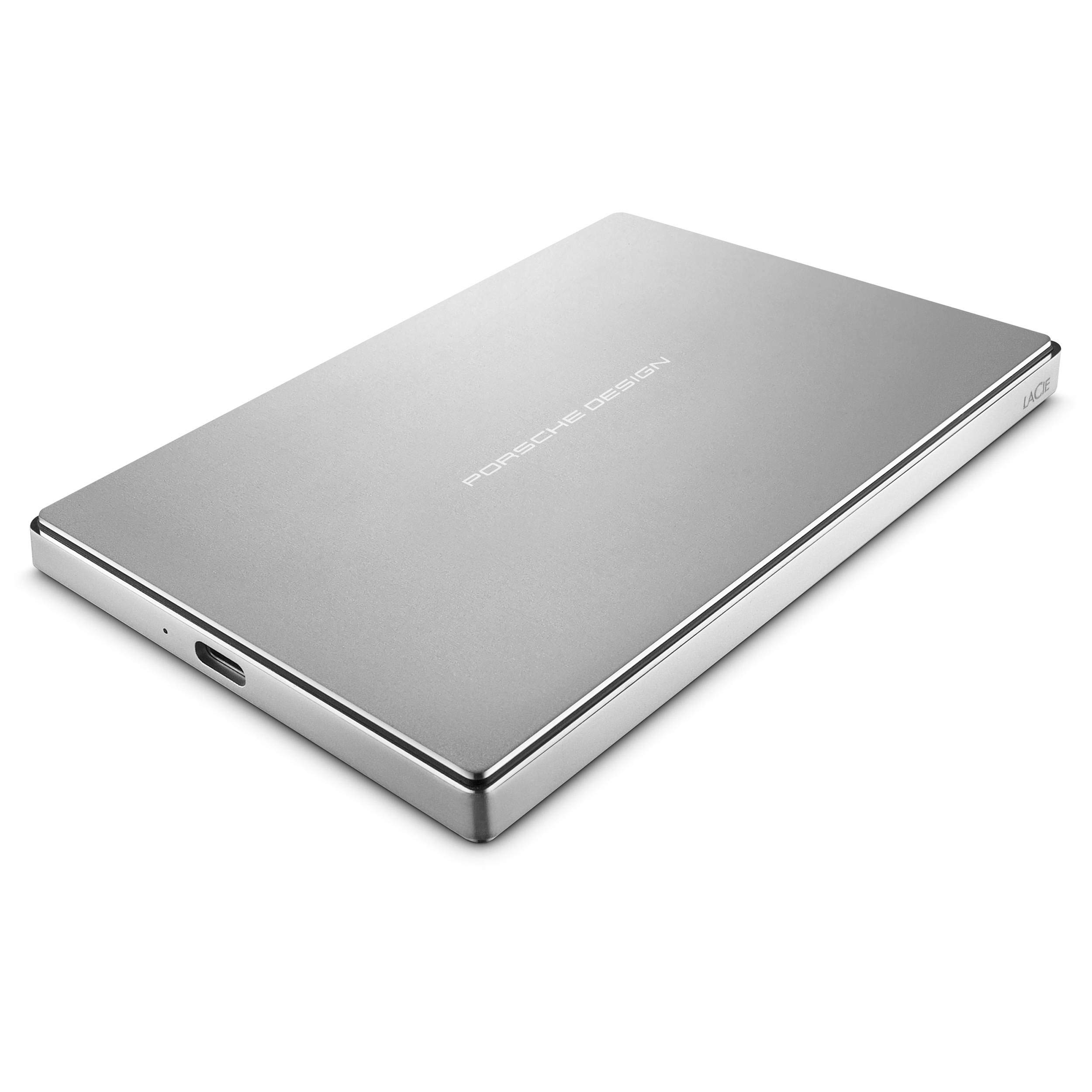 LaCie Porsche Design 1TB USB-C Mobile Hard Drive, top view