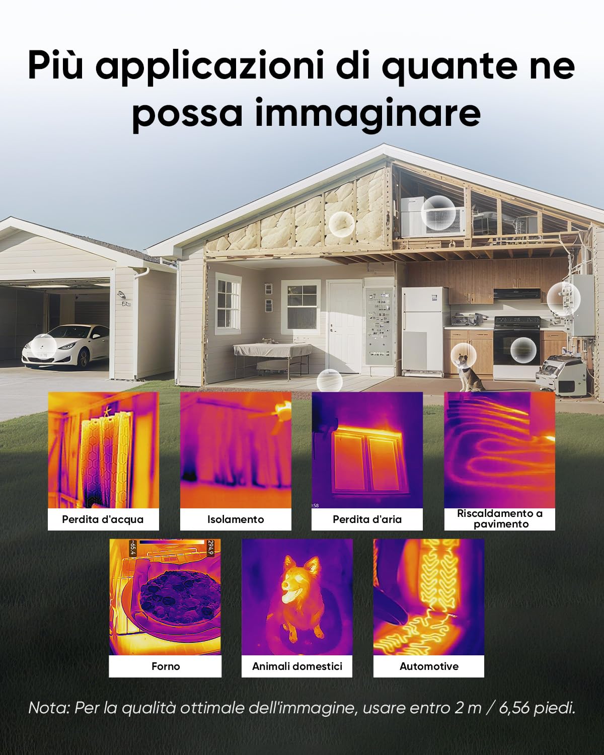 HIKMICRO D01 Telecamera Termica, Risoluzione Superiore 240x240, SuperScene, Telecamera Termica con Risoluzione IR di 96x96, Batteria da 3350mAh per 11 ore di autonomia, Registrazione di Foto e Video