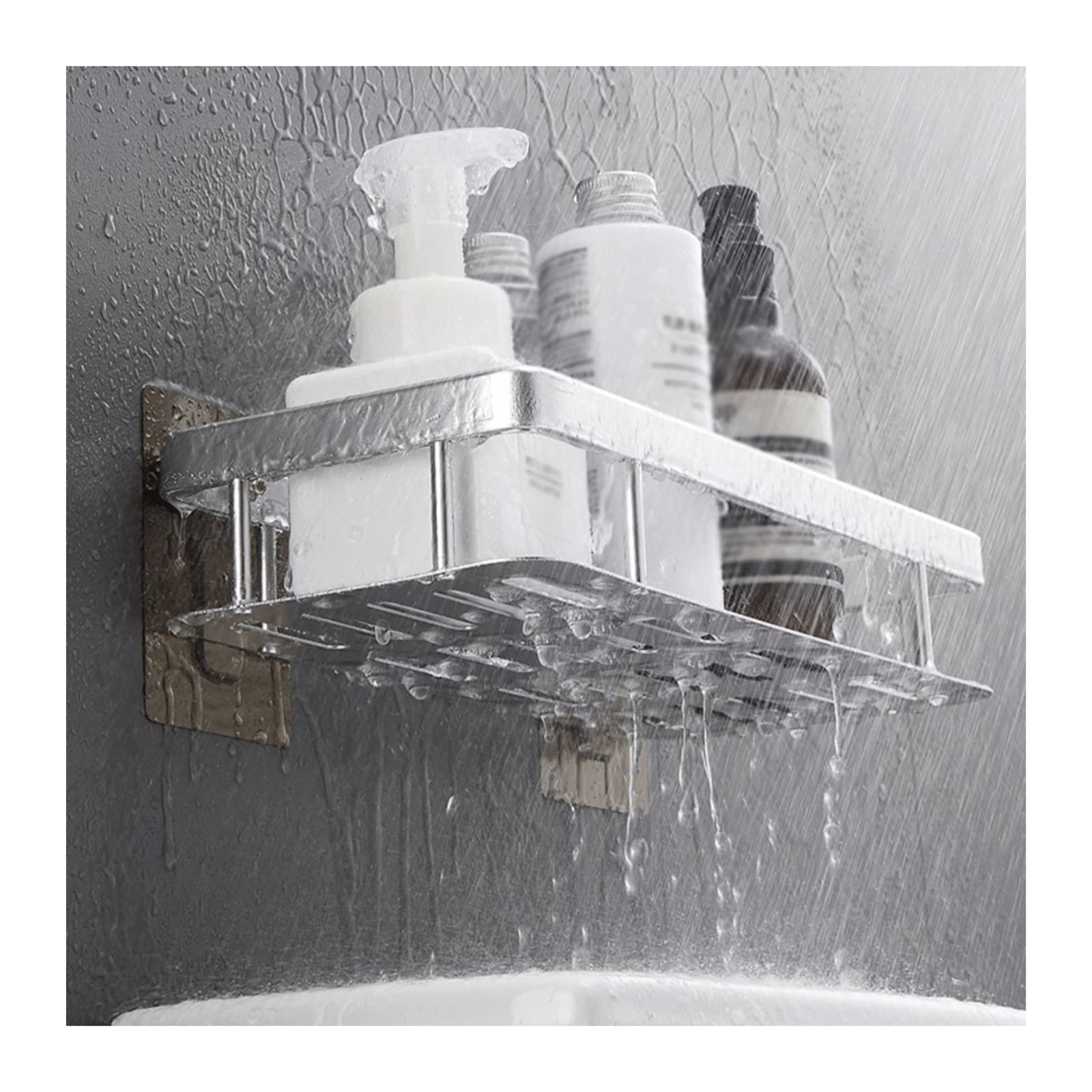 Mensola da Doccia Scaffale di stoccaggio Scaffale di stoccaggio in plastica semplice Scaffale di stoccaggio for WC Scaffale di stoccaggio a parete Scaffale di stoccaggio non perforato Mensola Bagno (