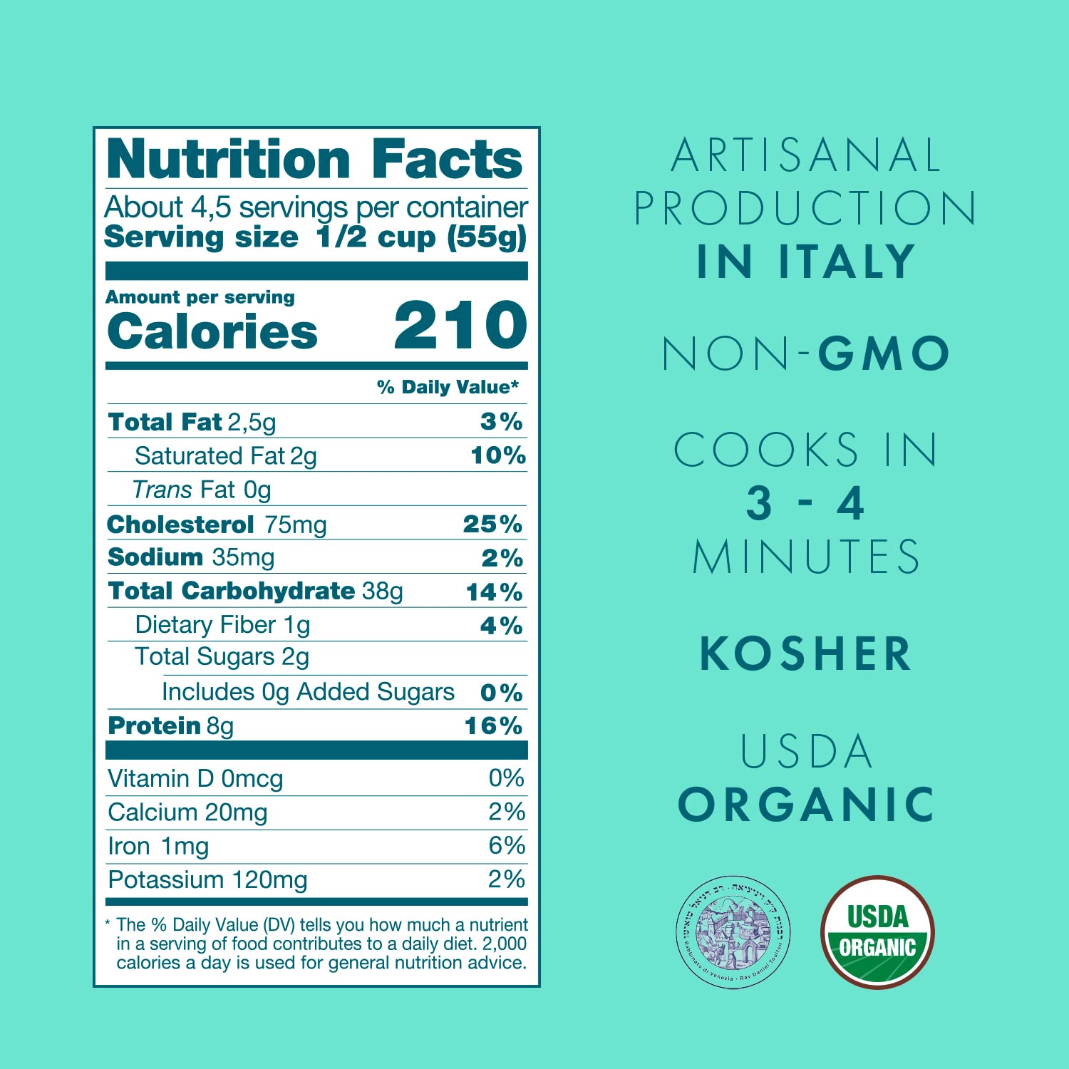 Cipriani Food Tagliardi Egg Pasta Noodles - USDA Organic Italian Pasta, Extra Wide Egg Noodle from Italy, Non-GMO & Kosher - 250 Gram (Pack of 2)