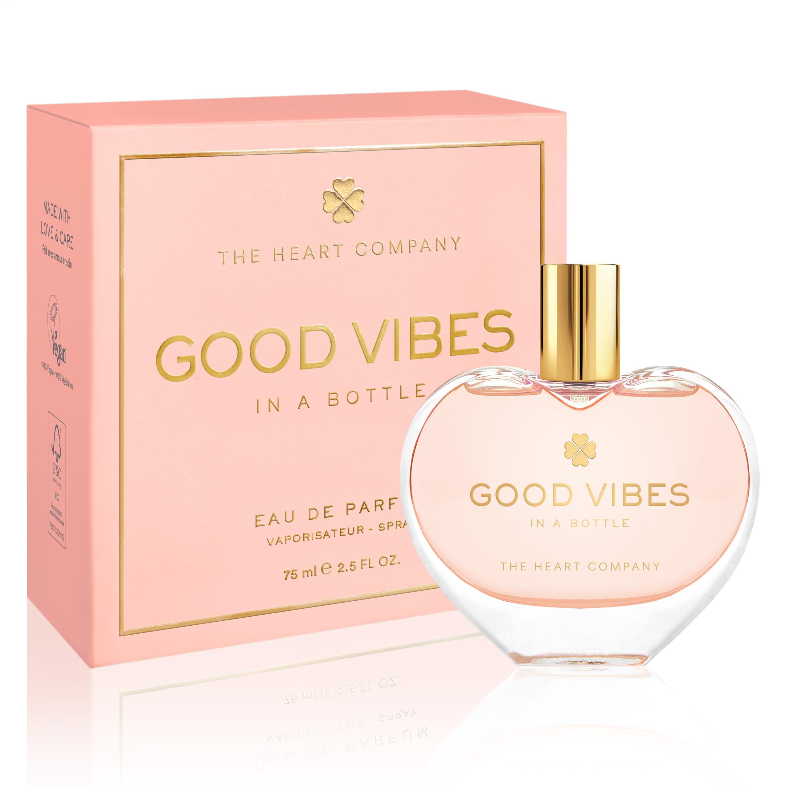 THE HEART COMPANY GOOD VIBES in a bottle | Vegan Gourmand Perfume for women | Fruity Women's Eau de Parfum | Sweet Fragrance 75ml - 2.5 fl oz.