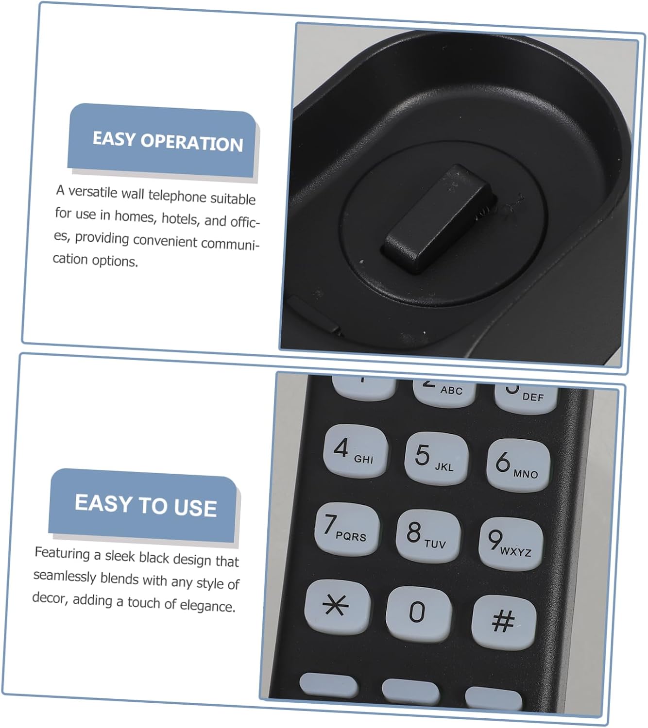 Vaguelly Classic Wall Mount Phone Holder Landline House Phone for Home Hotel Office