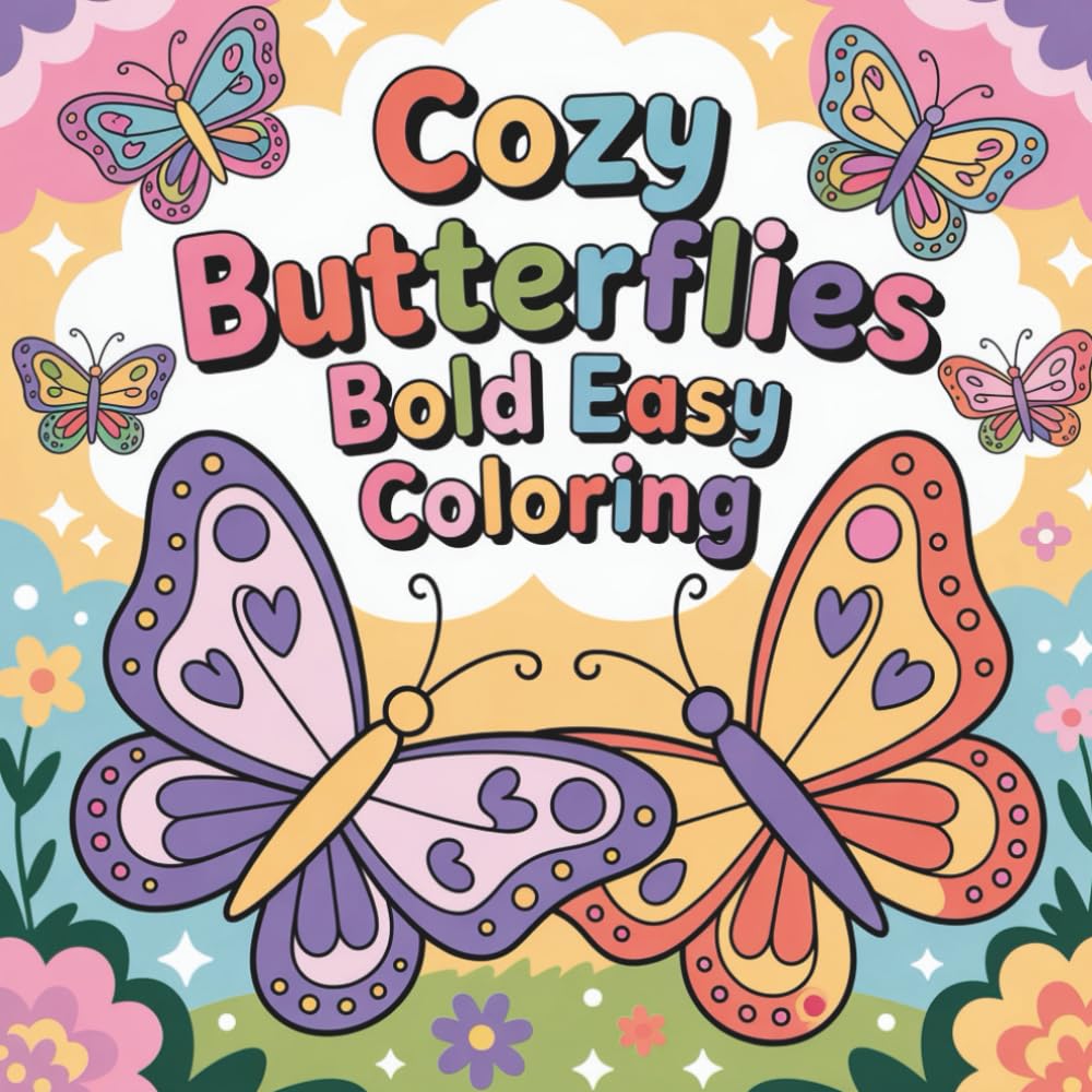 Cozy Butterflies Bold Easy Coloring: A calming and joyful coloring journey designed for relaxing moments, creativity, and peaceful focus for all ages