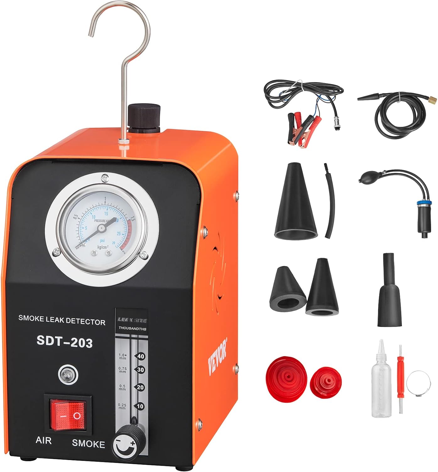 VEVOR Smoke Machine Automotive, Smoke Leak Detector with Pressure Gauge