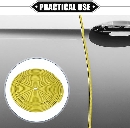 Vista 9 de Protector de borde de puerta de automóvil, 32.8 pies en forma de U, borde de goma, protector universal para automóvil, camión, ATV, barco, Rojo
