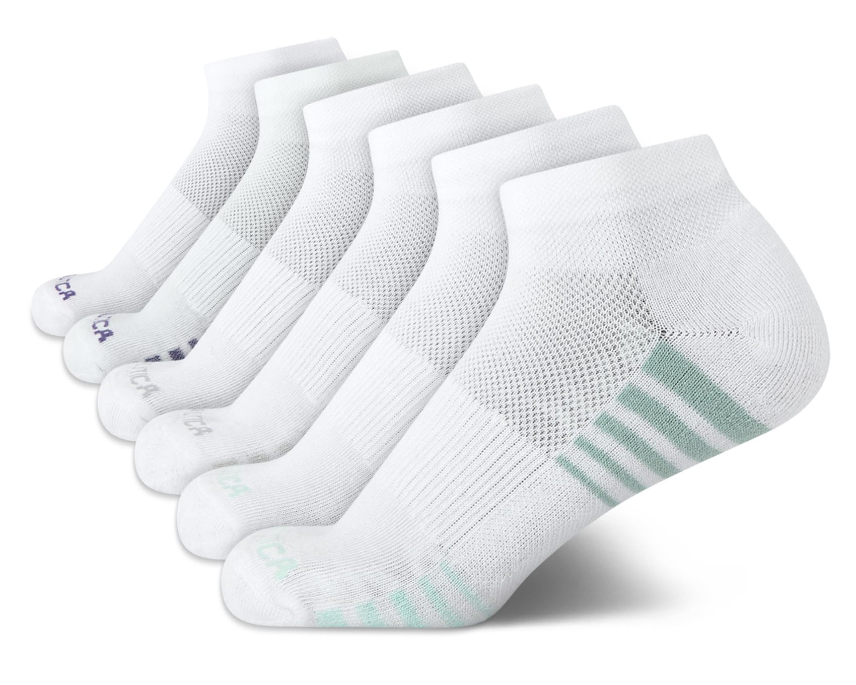 Nautica Womens Quarter Socks - 6 Pack Cushioned Moisture Wicking Athletic Quarter Socks for Women, All White, 3.5-9 UK