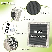 Vista 3 de 4 THOUGHT Tablero de Letras con 500 Letras Tablero de Letras de Fieltro de 10" x 10" con Soporte para el Primer Día de Escuela Marco de Madera