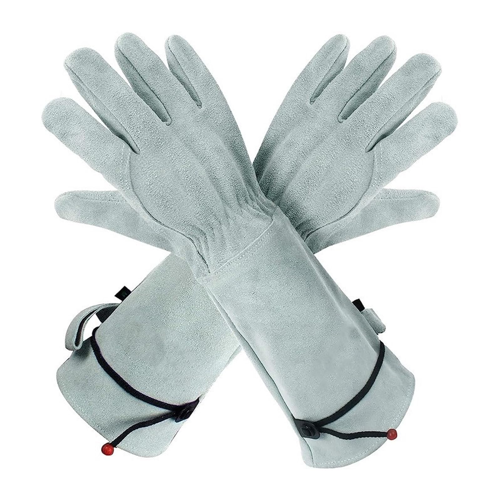 Guantes de jardinería de cuero grueso para hombres y mujeres con protección extendida contra espinas y objetos afilados