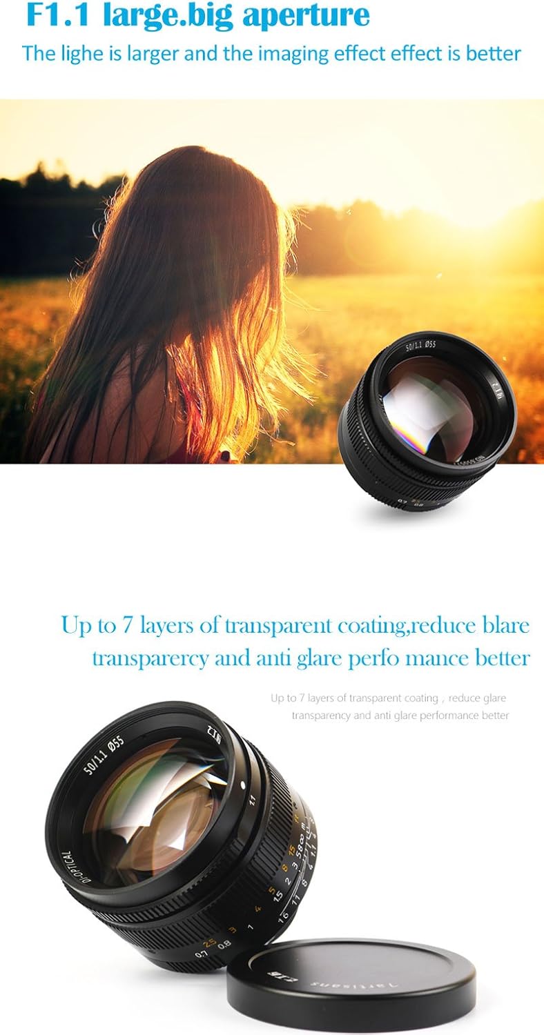 Crazy Clearance 7artisans 50mm F1.1 Leica M Mount Fixed Lens for Leica M-Mount Cameras Like Leica M-M Leica M240 Leica M3 Leica M6 Leica M7 Leica M8 Leica M9 Leica M9p Leica M10 (Black)