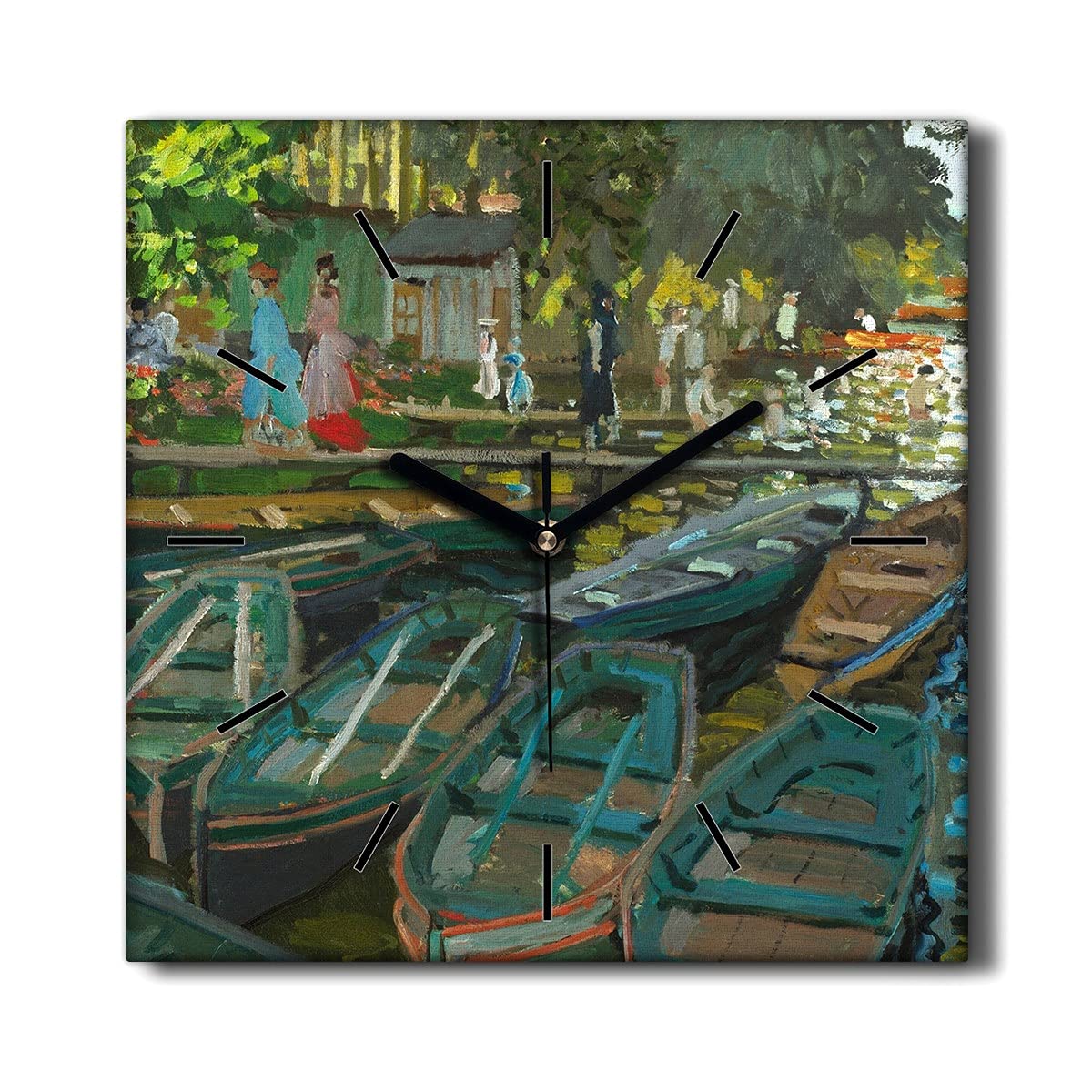 Horloge sur Toile de Qualité Musée 30x30 cm Toile Silencieuse Monet