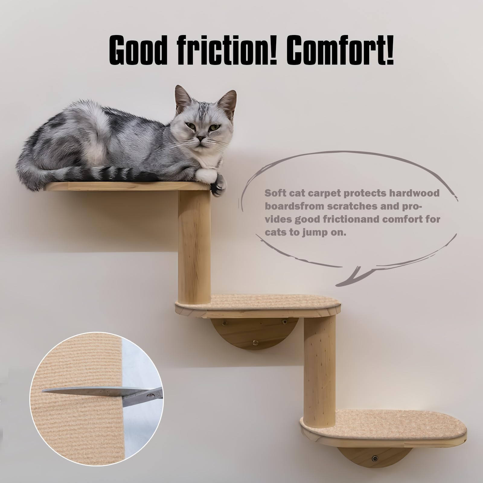 Cat Scratching Mat,Cat Scratch Furniture Protector, Trimmable Self-Adhesive Couch Protector,Carpet Replacement for Tree Shelves, Sofa and Scratching Post(40