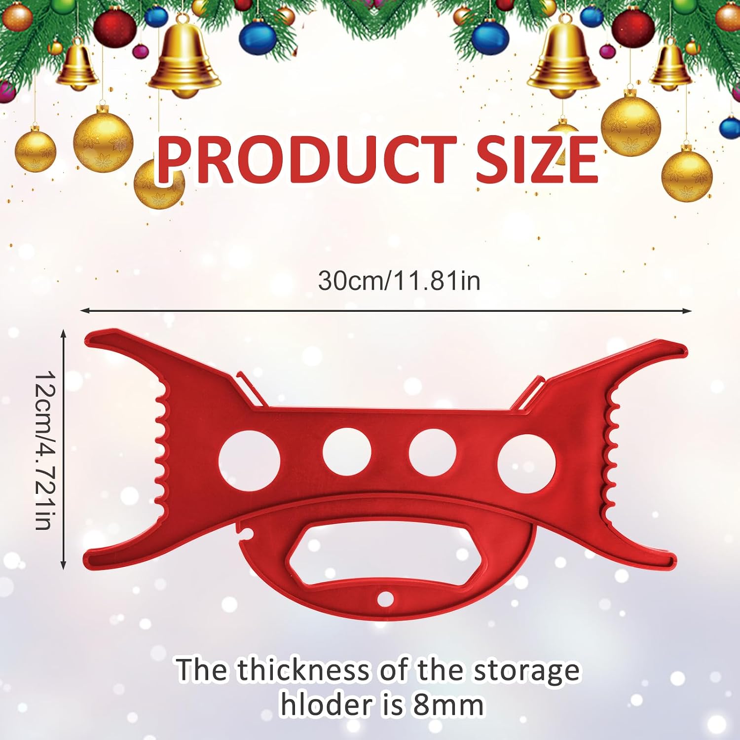 8PCS Christmas Lights Storage Holder Red Holiday Light Organizer All Purpose Lights Cord Wind Up Christmas Light Winder String Lights Storage for Tree Lights Garland Beads Extension Cord