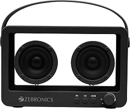 ZEBRONICS Sound Feast 75, Portable Bluetooth Speaker, 14 Watts, 10 Hours Playback, Transparent Body, Dual 6.6 cm Drivers, ...