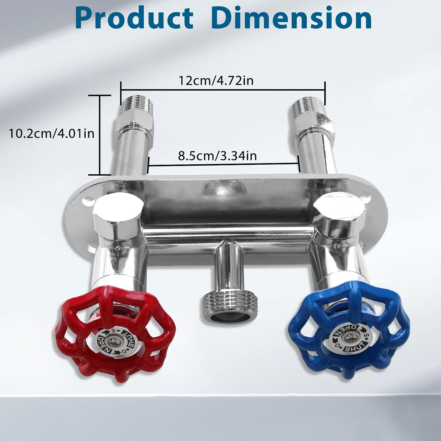 4 Inch Hot and Cold Outdoor Faucet, 1/2 Inch MIP X 3/4 Inch Frost Free Outdoor Faucet, Brass Frost Free Hydrant for RV, Garden