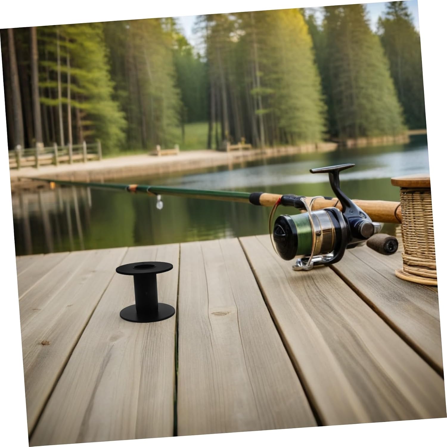 Housoutil 5pcs Plastic Cord Reel Cable Organizer Spools for Extension Cables and Fishing Line with Rapid and Stable Winding Technology Black for Home and Fishing Use