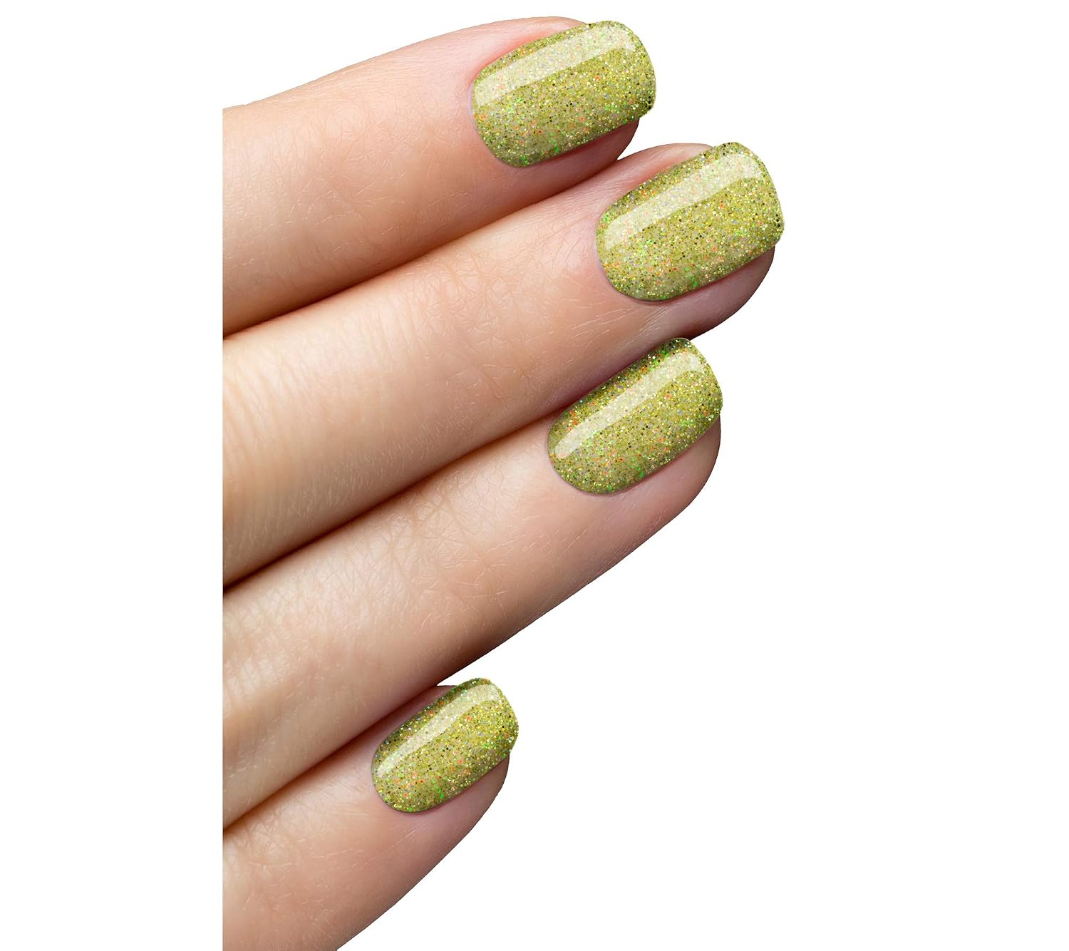 Adesse New York Organic Infused Glitter Nail Lacquer, Fast Drying, Chip Resistant Polish, Ultra Long Wear for a Glitter Perfect Manicure, Vegan, Cruelty Free, Paraben Free- 11ml (Limoncello)