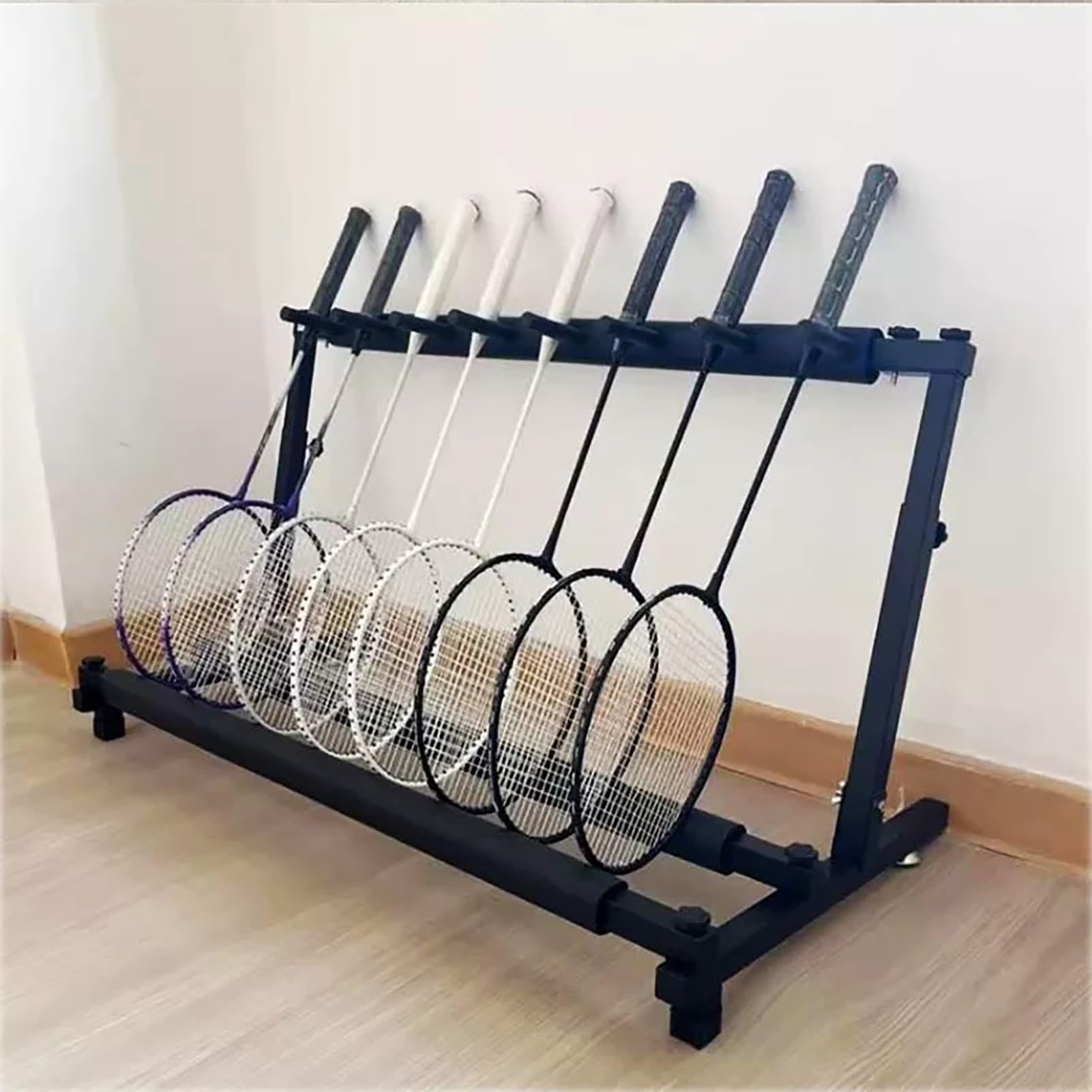 Rastrelliera per racchette da tennis, autoportante, per tennis, badminton, violini e chitarre, ideale per stadio, campo e uso domestico, contiene fino a 10 articoli