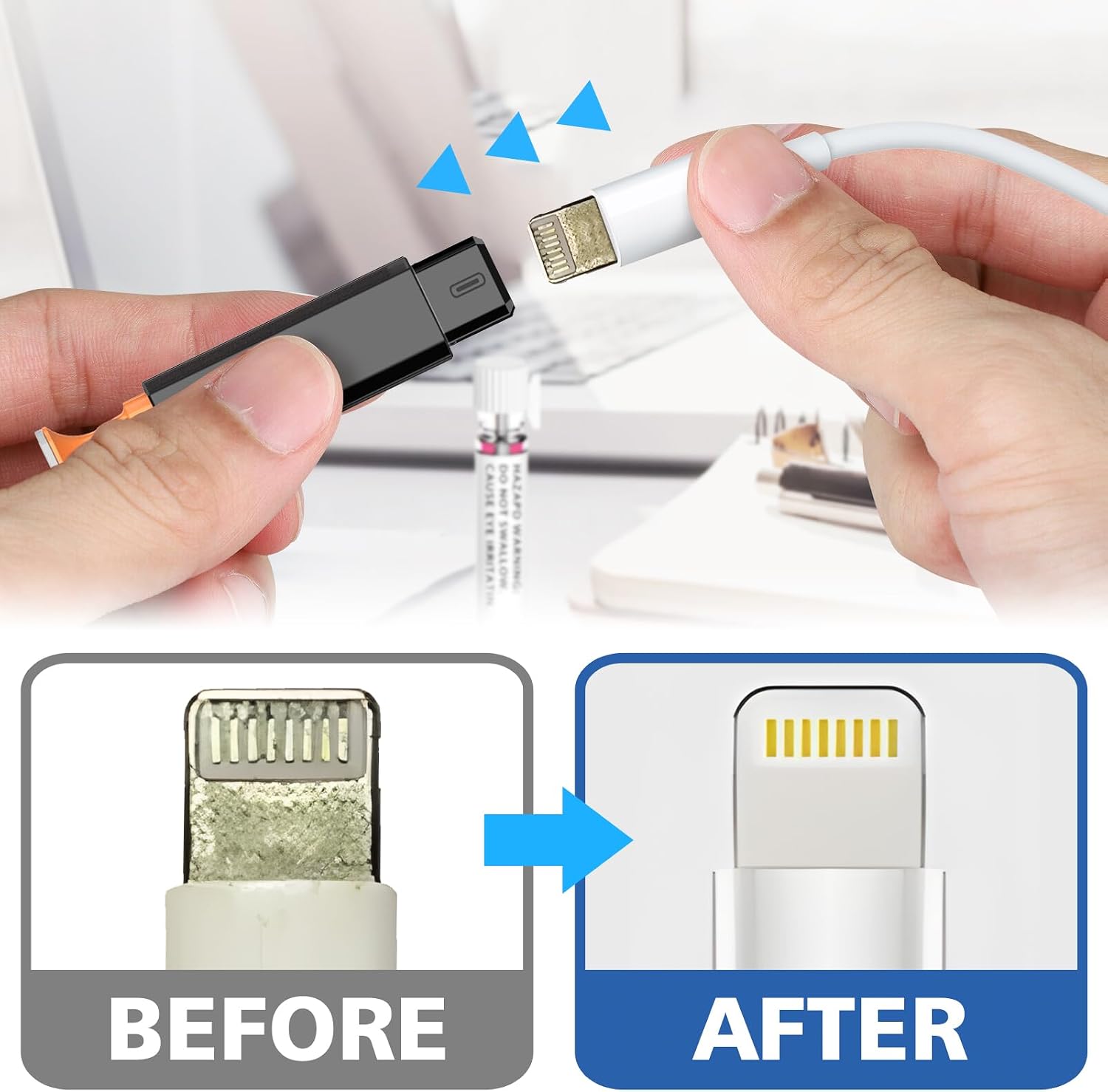 13-in-1 for iPhone Cleaning Kit Charging Port Cleaner- Multi-Tool Phone Cleaner for Repair iPhone AirPods Pro iPad (Type C) Charging Port Speaker, Lightning Cables, Connectors with Portable Case