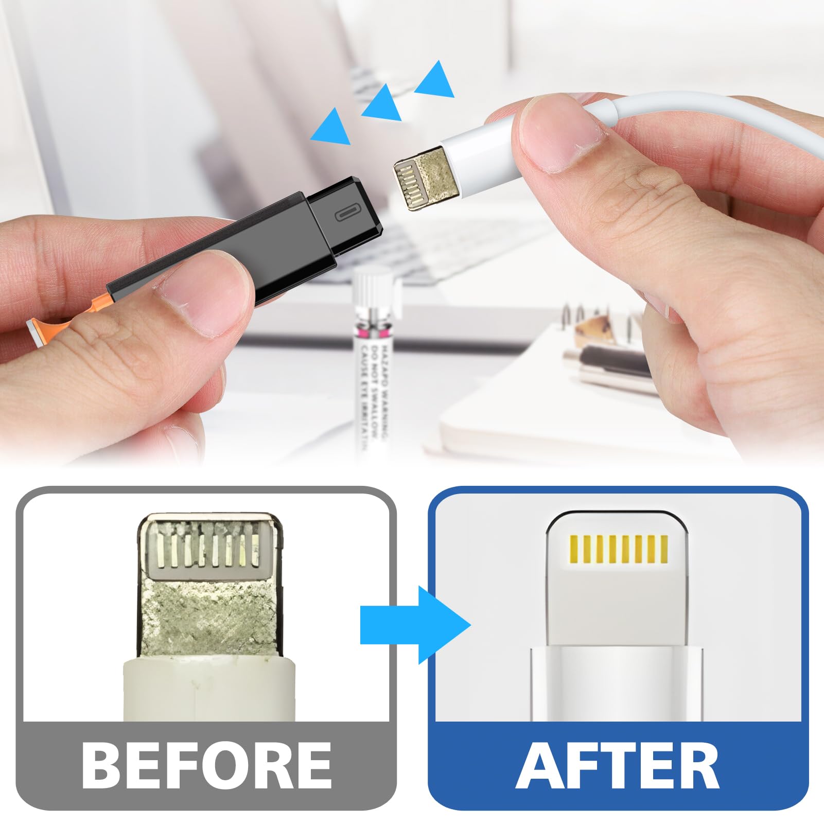 Kit de limpieza para iPhone, kit de limpieza multiherramienta de teléfono, herramienta de limpieza de puertos de carga, limpiador de teléfono para AirPods con detergente y cepillos para
