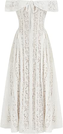 CIDER Women's Off-Shoulder Lace Maxi Dress