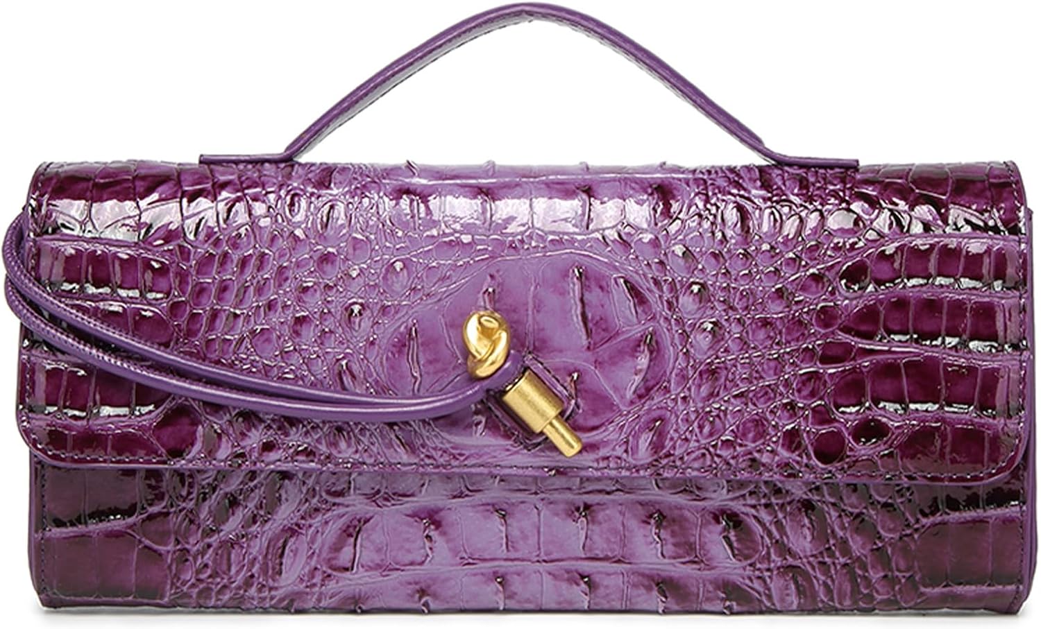 Trendy Women Crocodile Evening Clutch Purse Crossbody Shoulder Handbag Cute Vegan Leather Satchels