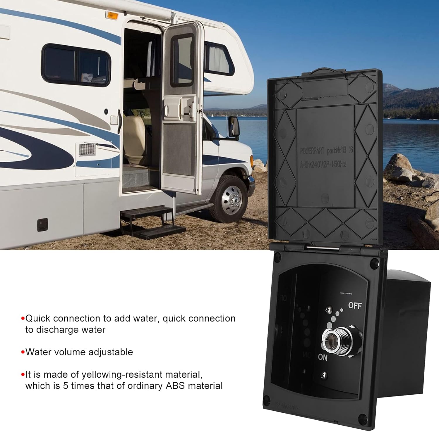 2in Shower Box Inlet and Outlet Port for RV Boat Motorhome Without Shower Hose and The and Adjusted BoxExterior Spray BoxMotorhome Box1 2 in BoxExternal