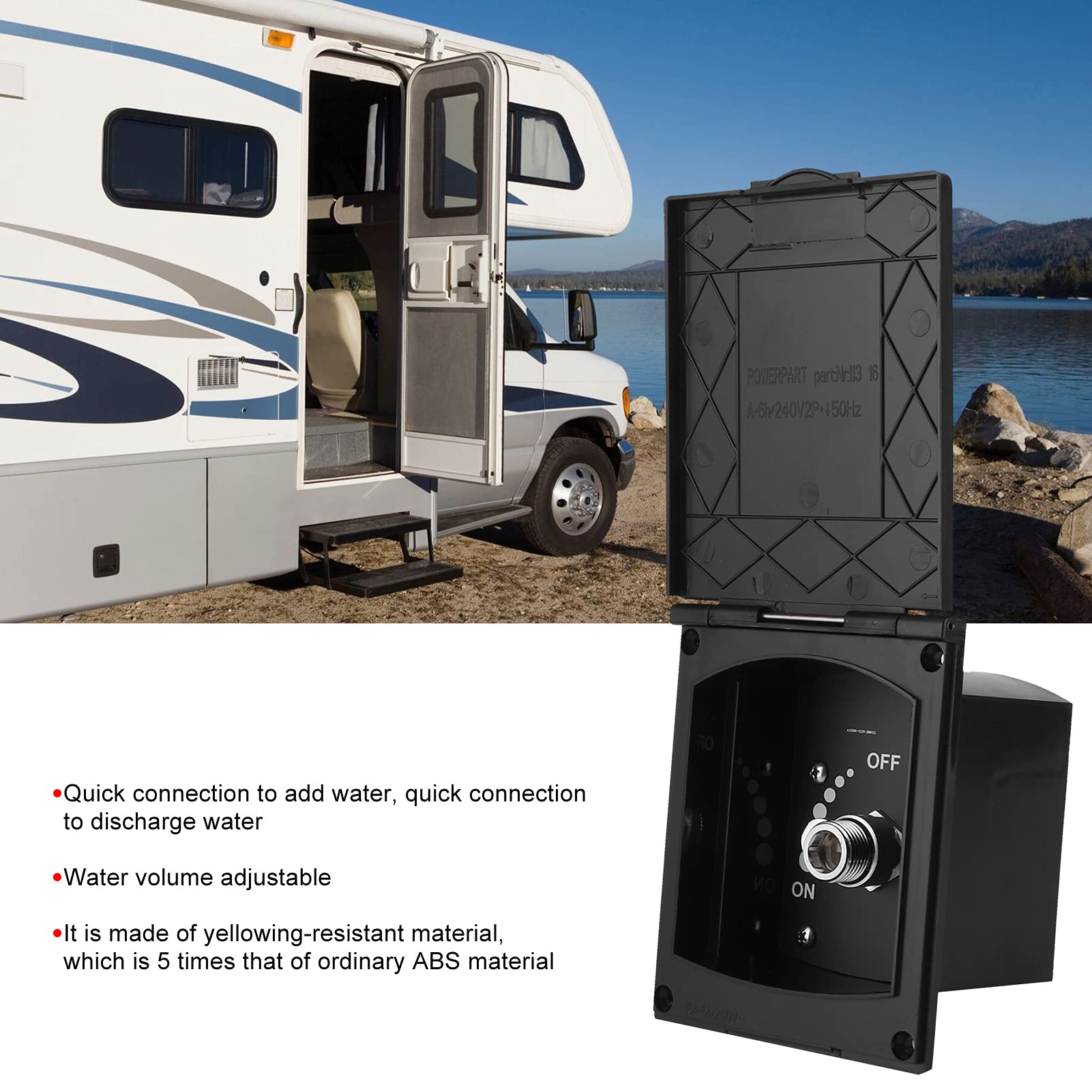 Caja de Ducha Exterior, Alta Resistencia ABS, Ducha Exterior Portátil sin Cabezal for Campistas, Navegantes, Viajeros en Autocaravana