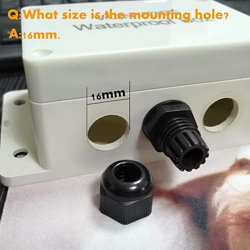 Vista 3 de Caja de conexiones ABS de 5.906 x 3.937 x 2.756 in con cierre de plástico transparente con bisagras, carcasa impermeable IP67 con soporte de pared