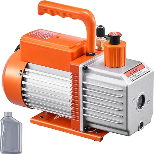 Vista 42 de VEVOR Bomba de vacío de paletas rotativas de 2 etapas, 5 CFM, bomba de vacío de aire acondicionado de 120 V, para reparación de HVAC, mantenimiento