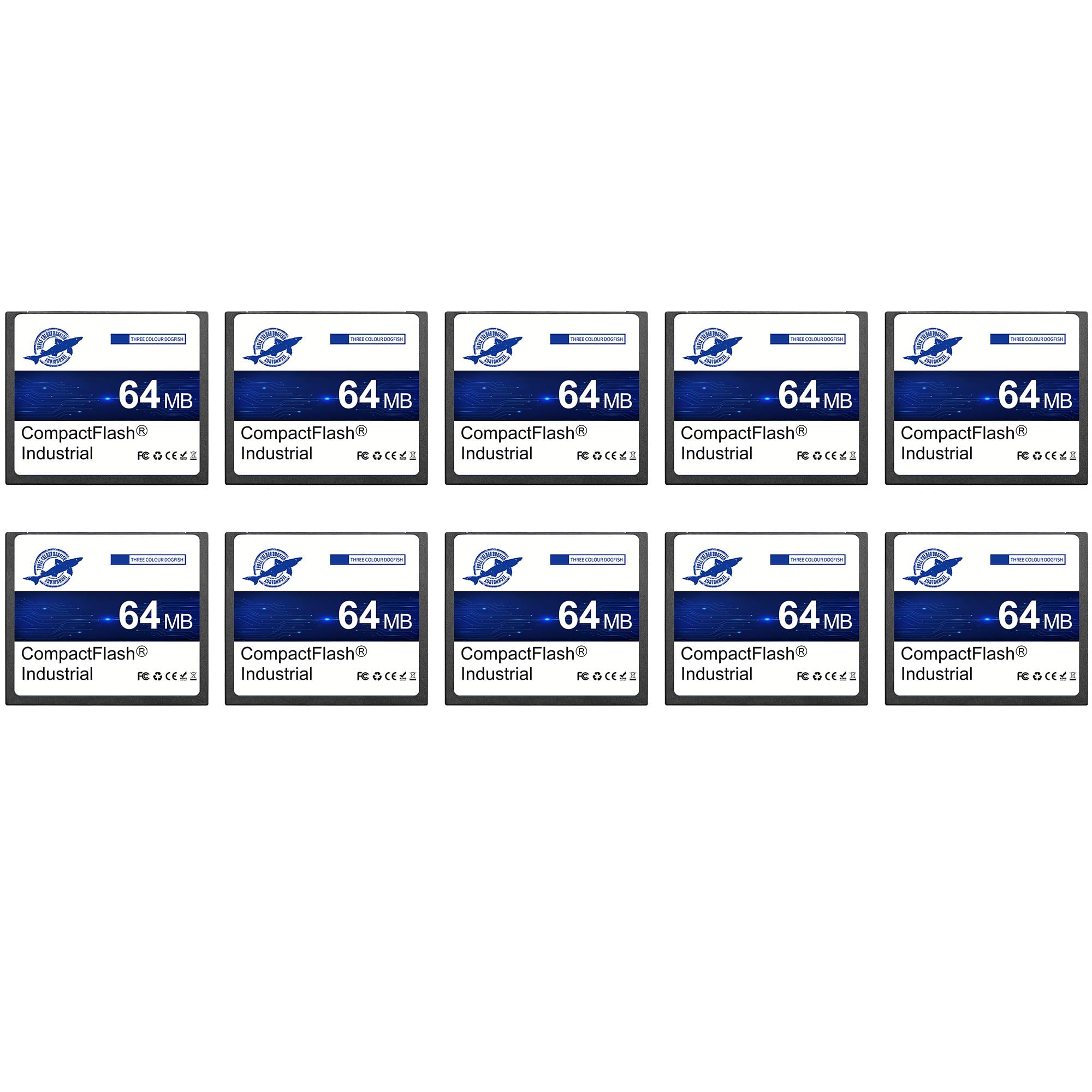 Dogfish Compact Flash Memory Card 64MB 10PACK Industrial CF Type I Card