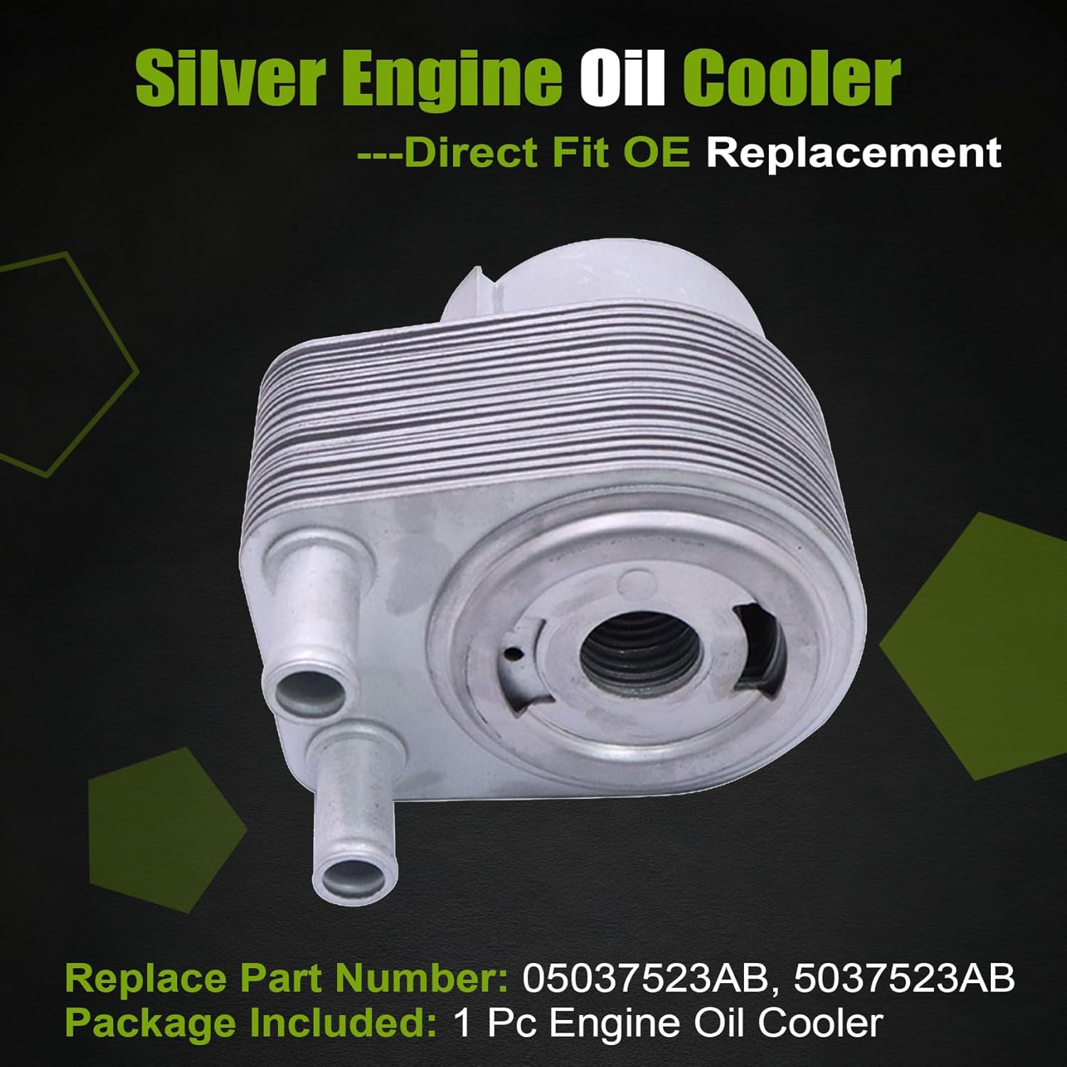 Engine Oil Cooler 5037523AB Compatible with Dodge Charger Challenger Durango Compatible with Jeep Grand Cherokee Compatible with Chrysler 300 5.7L 6.4L V8 2009-2023 Replace 05037523AB