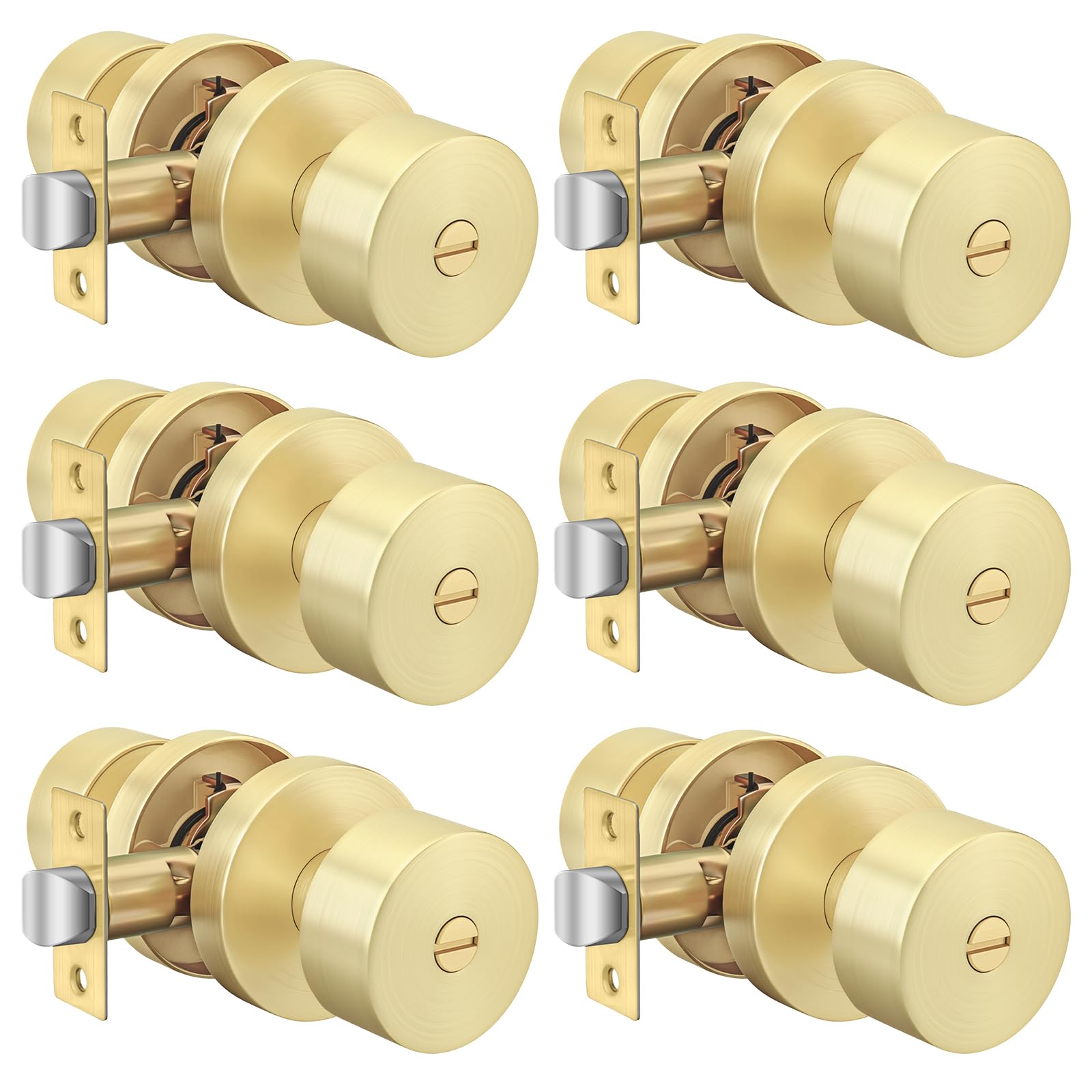 Photo 1 of Goldenwarm Gold Interior Door Knobs (6 Pack)