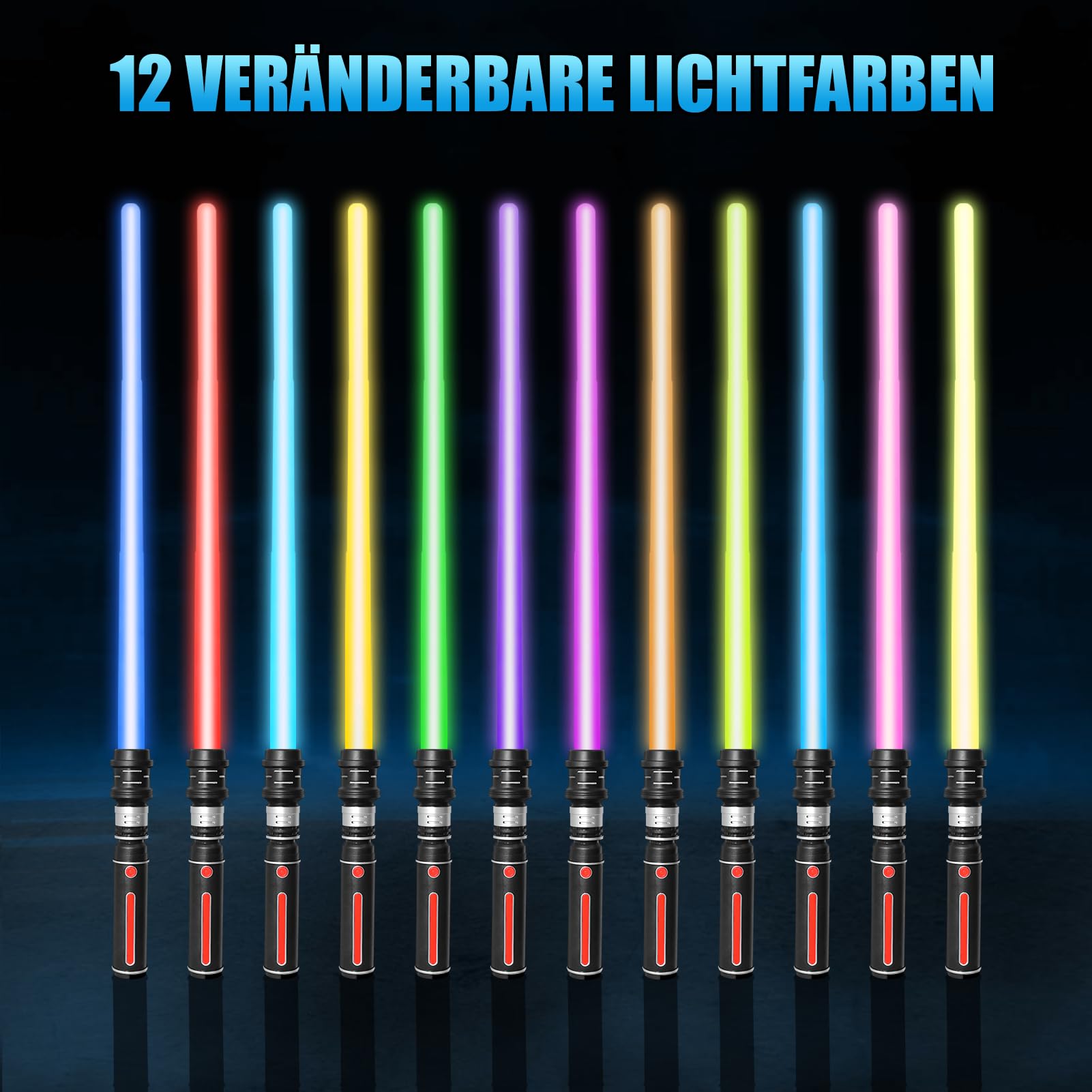 SOARFLY Spada Laser Lightsaber 12 Colori, 2 Pezzi Spada Laser Bambini Adulti FX Simulazione di combattimenti Film Font Audio per Feste, Regali, Cosplay